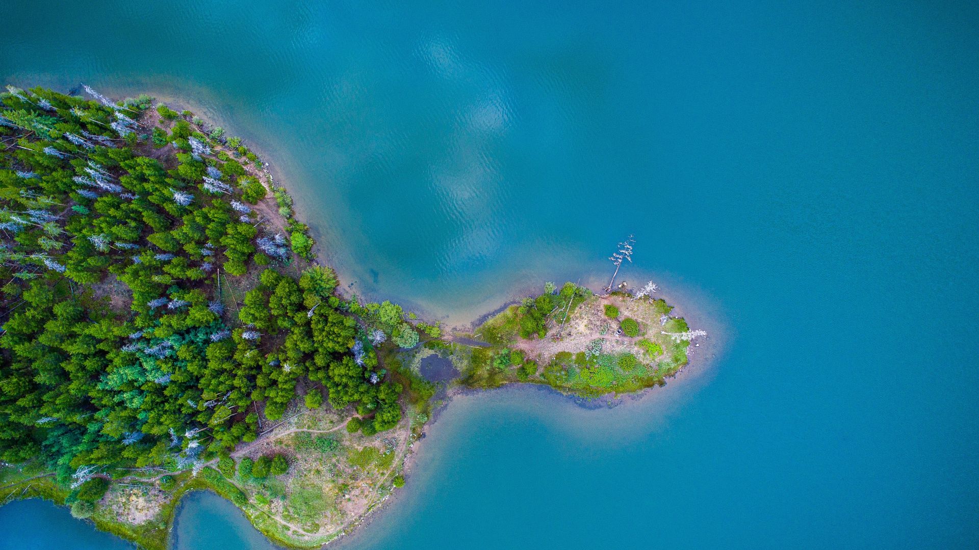 Wallpaper Island, aerial view, nature, sea, 4k