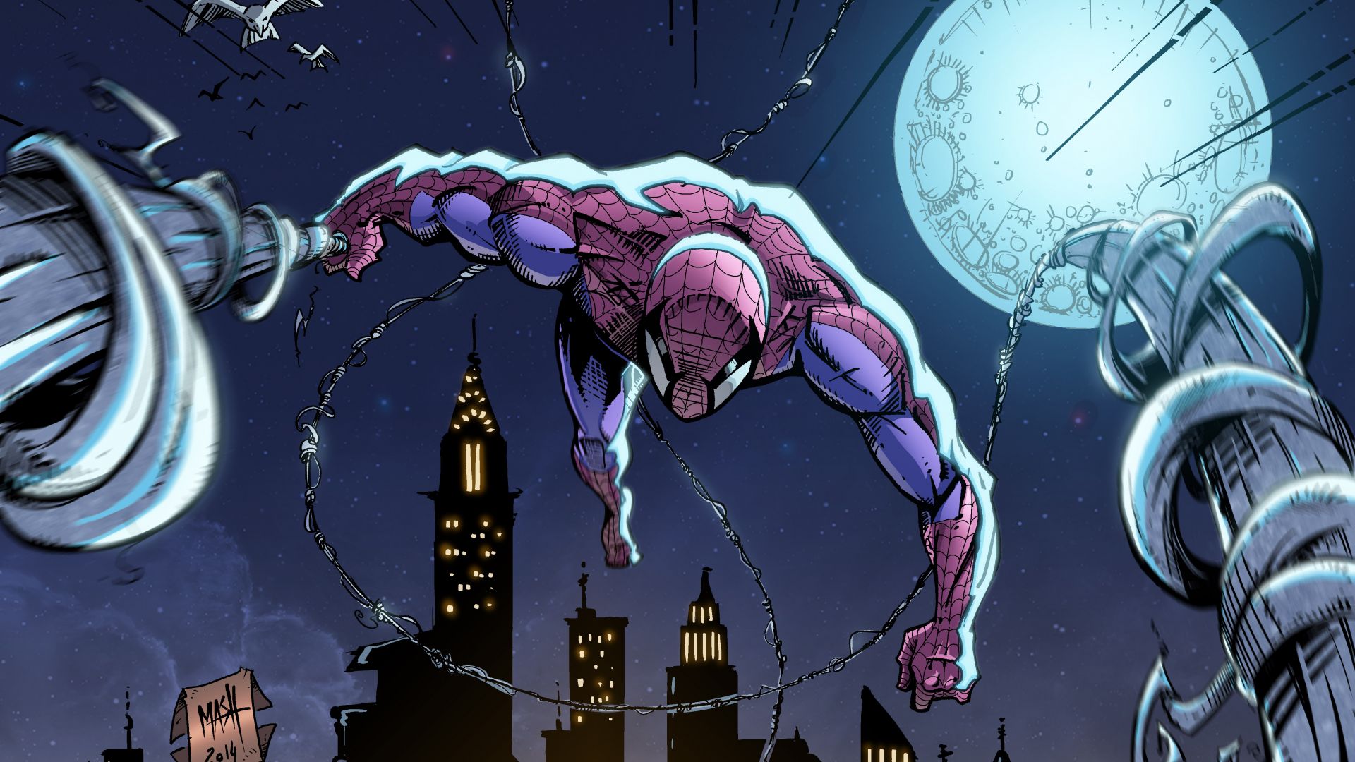 Desktop Wallpaper Marvel Comics Swing Superhero Spider Man Hd Image Picture Background D5bb19