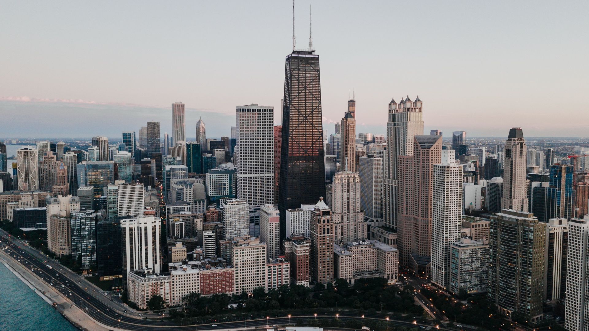 Download wallpapers 4k Chicago skyscrapers business centers evening  sunset modern buildings Chicago cityscape Illinois USA for desktop  free Pictures for desktop free
