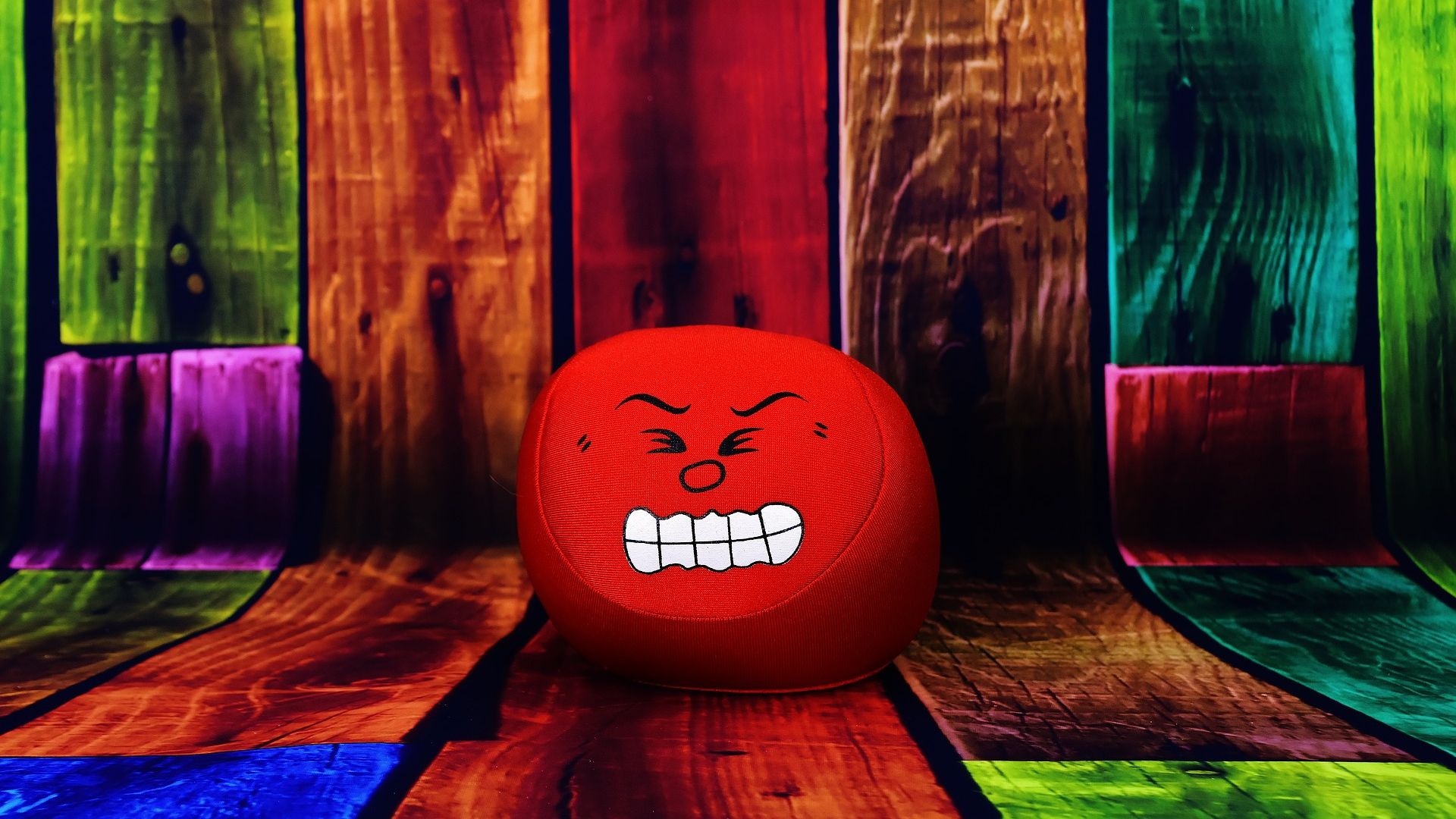 Wallpaper Smiley, angry, red evil
