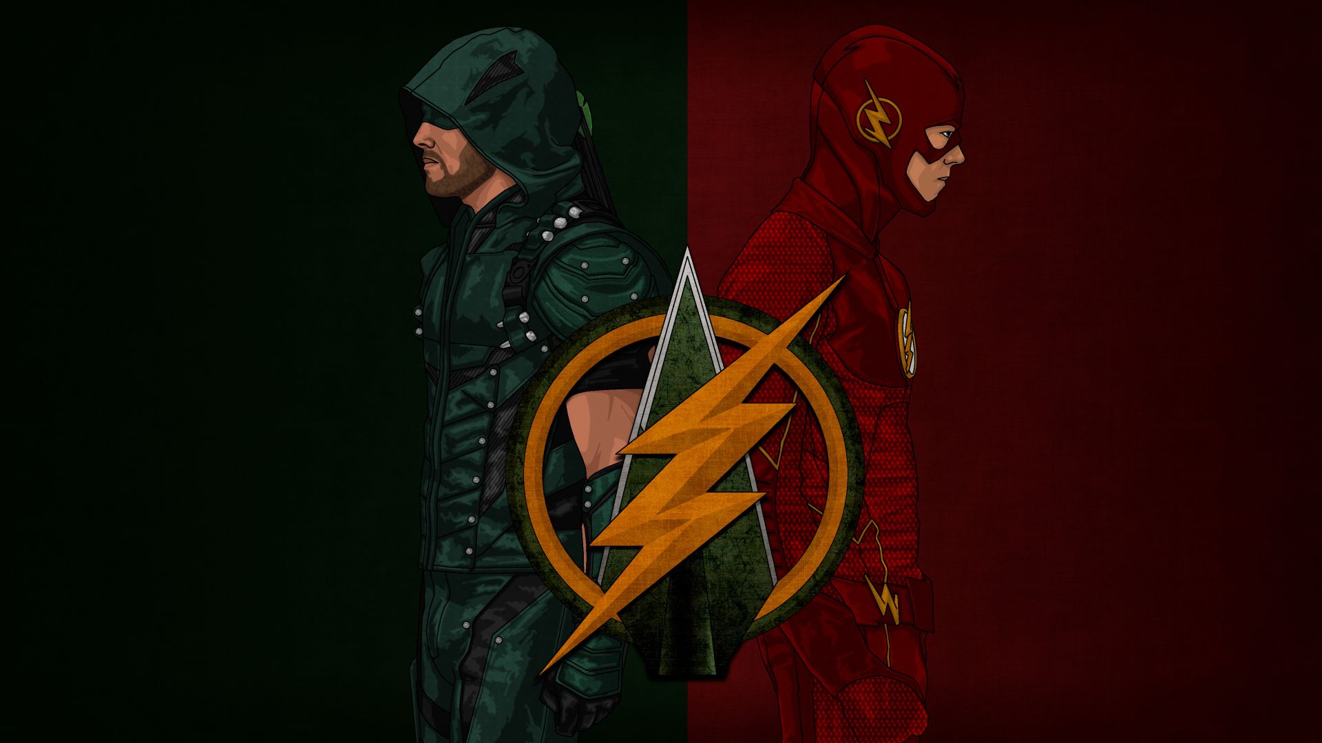 Wallpaper Arrow and The Flash artwork