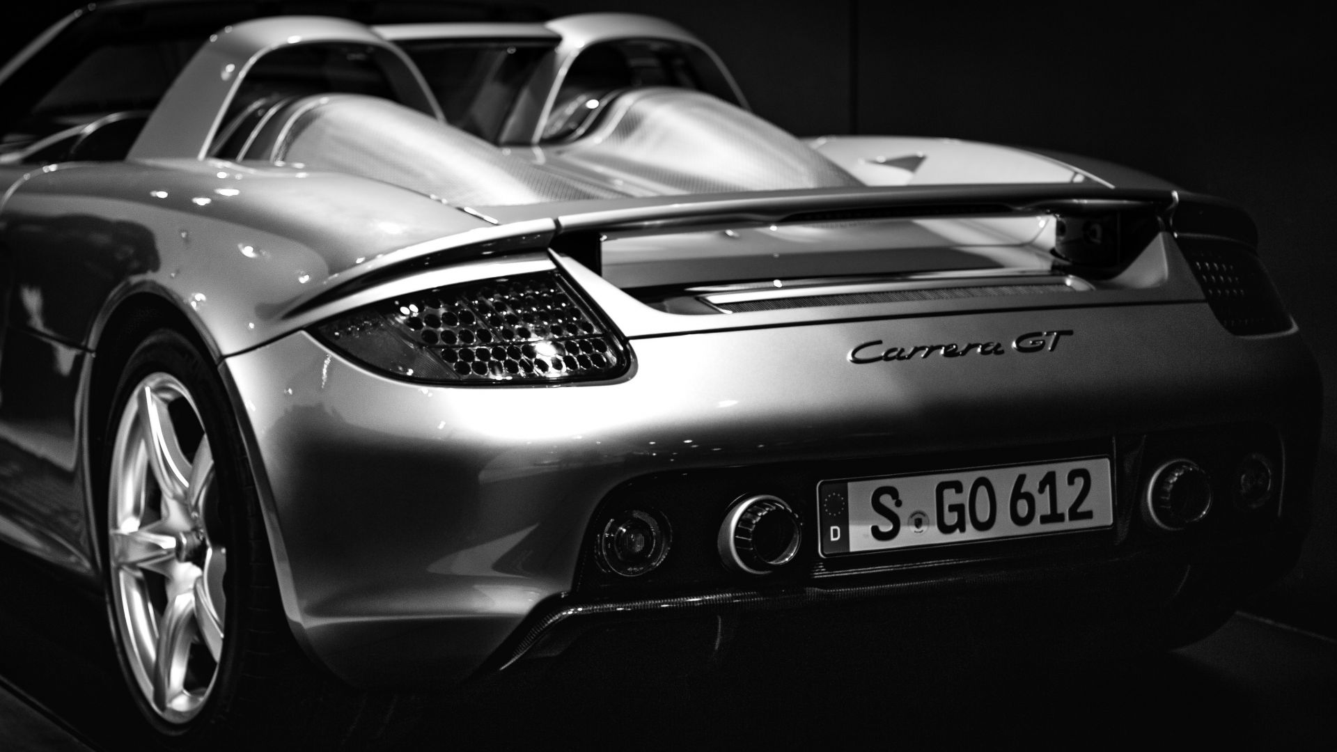 Wallpaper Supercar, Porsche, 4k, monochrome