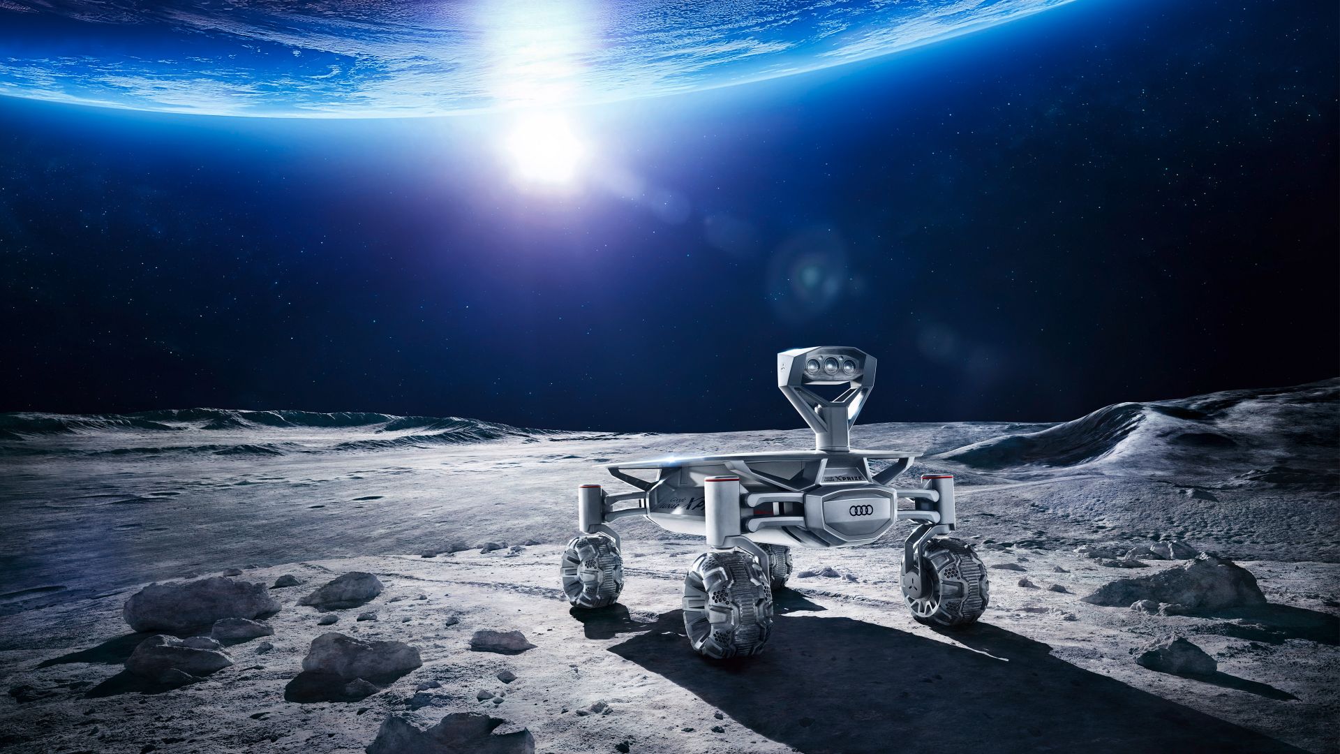 Wallpaper Audi, Moon rover, vehicles, robot, planet, surface, 4k