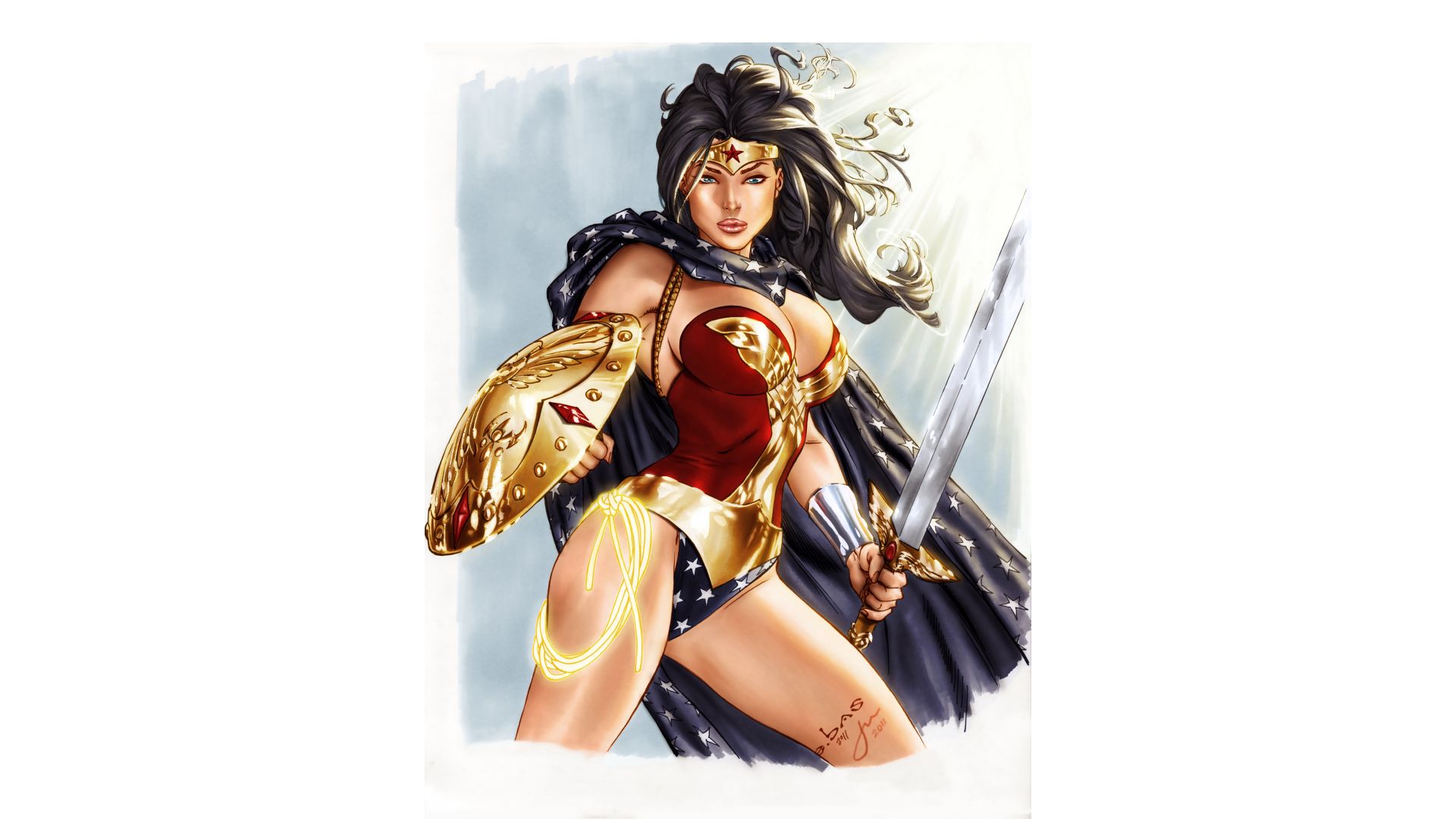 Wallpaper DC comics, superhero, wonder woman, fan art