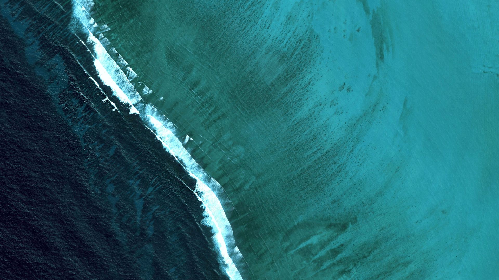 Wallpaper Android Oreo, Android stock, sea waves, sea, aerial view