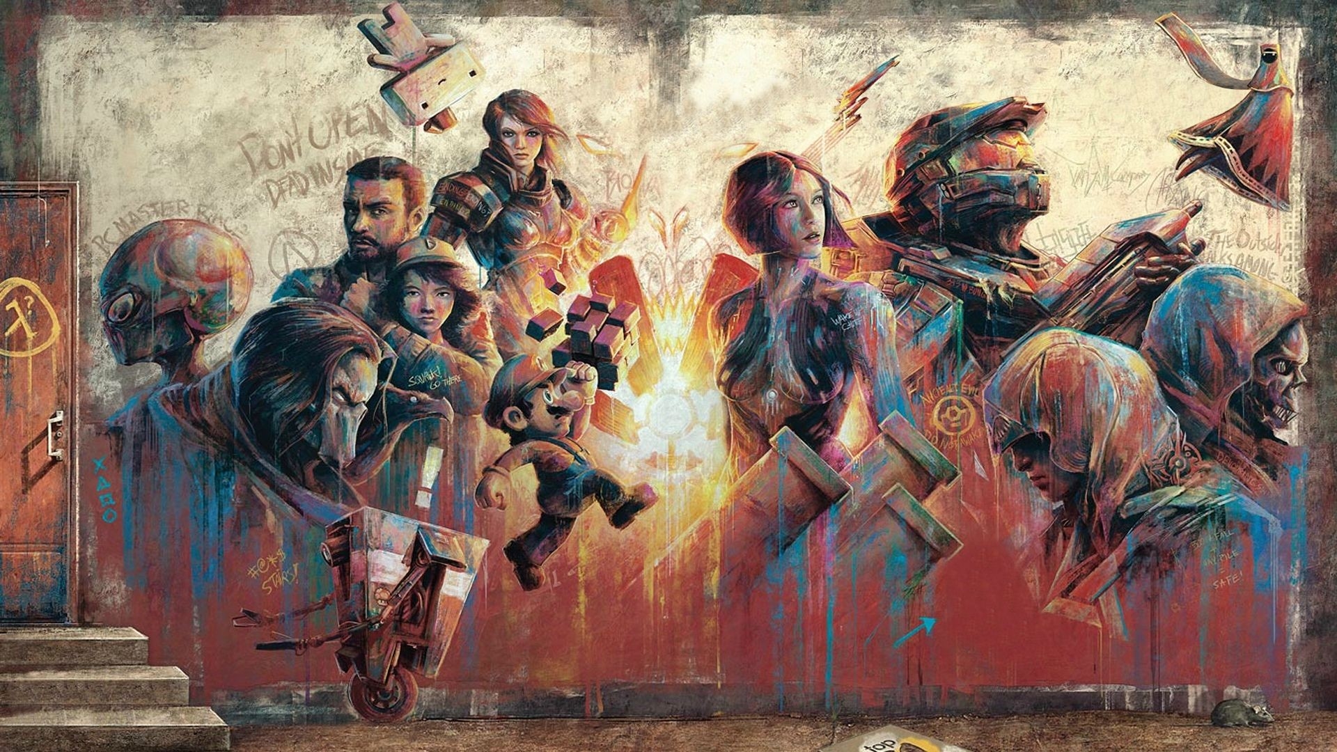 Wallpaper Video game, crossover, characters, art