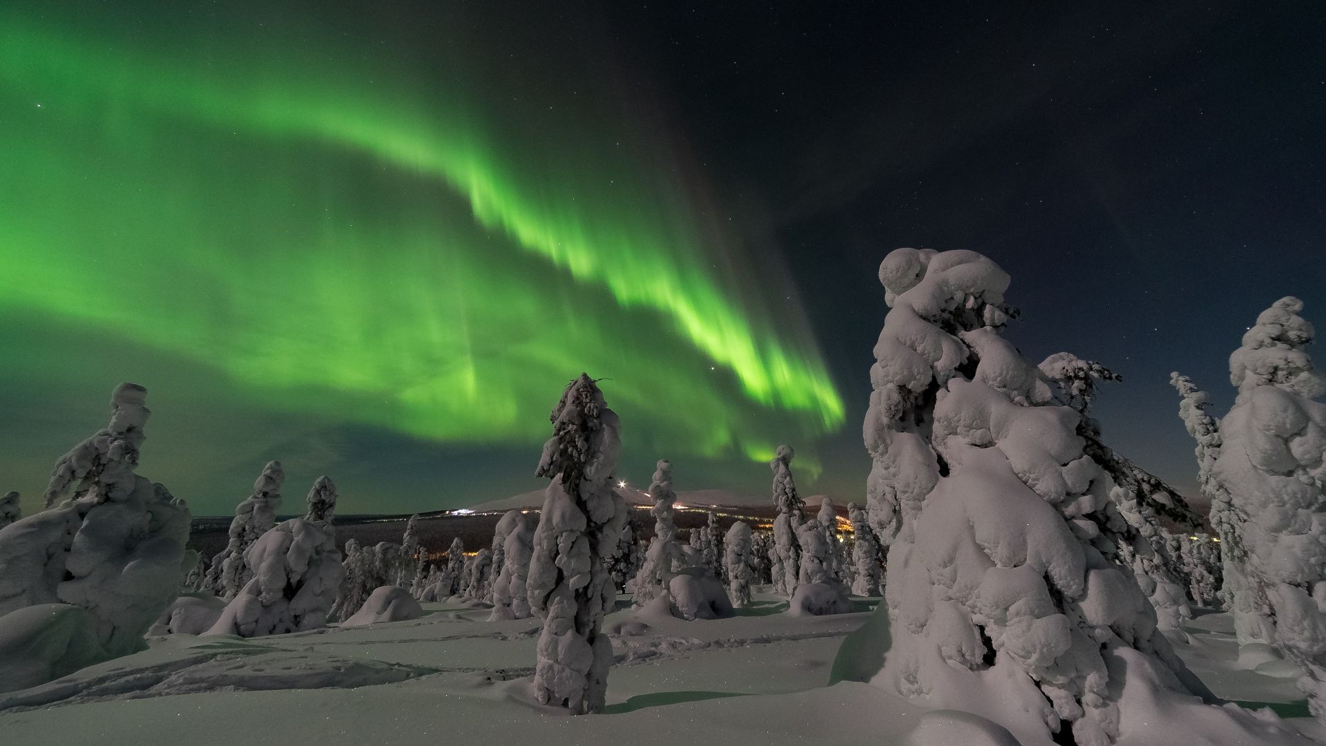 Wallpaper Aurora borealis, northern lights, 4k