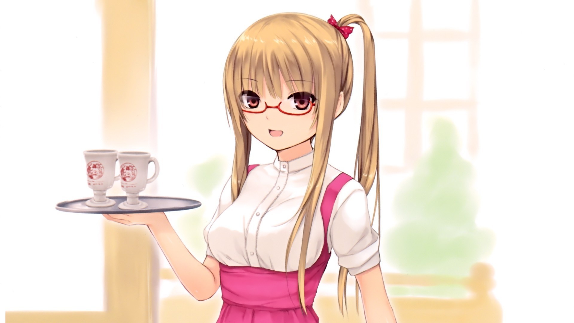 Wallpaper Maid, anime girl, serve, blonde