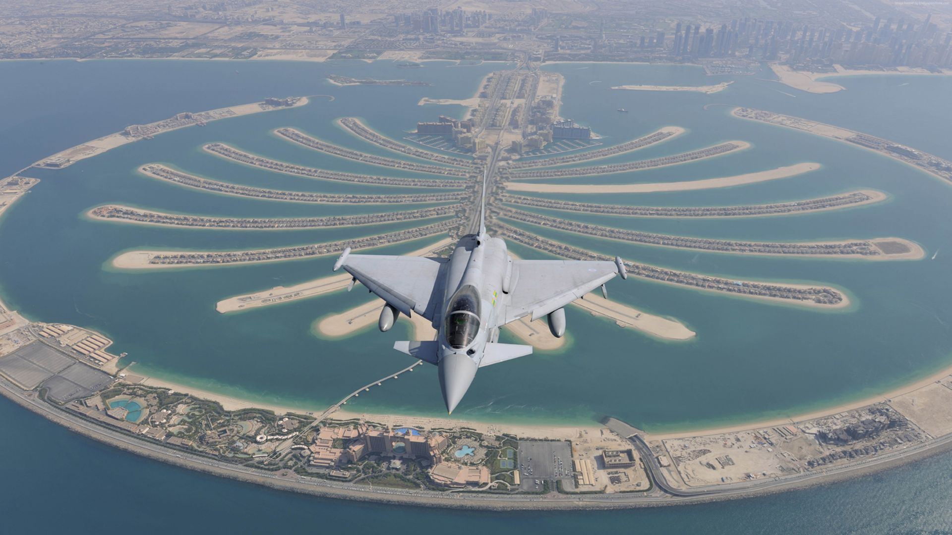 Wallpaper Eurofighter typhoon over Dubai