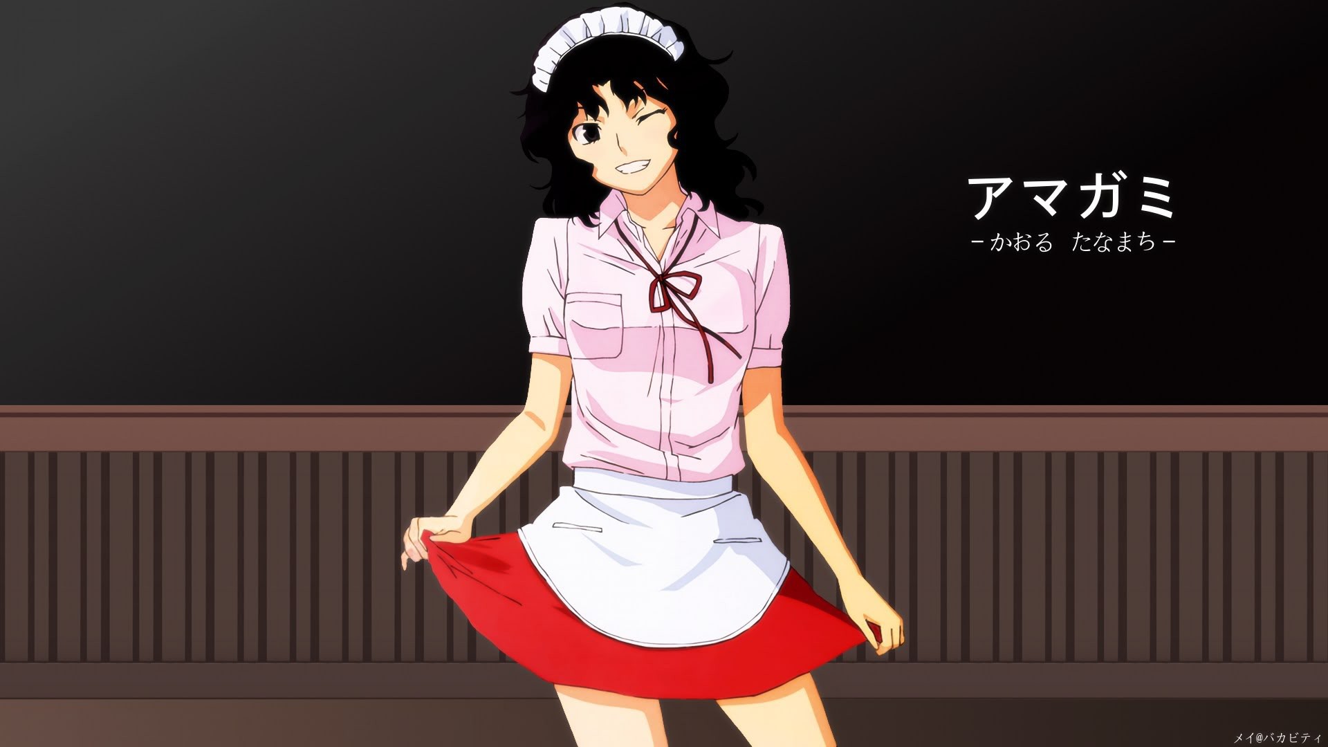 Wallpaper Kaoru Tanamachi, Amagami SS, anime girl, wink