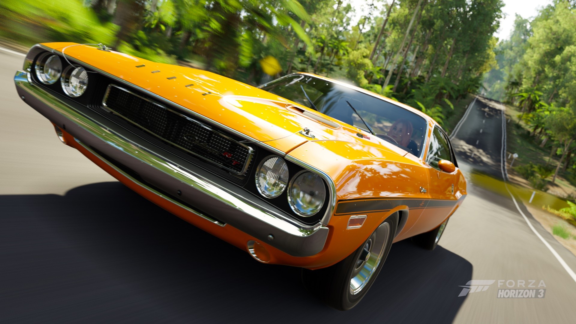 Wallpaper Dodge challenger car in forza horizon 3 video game