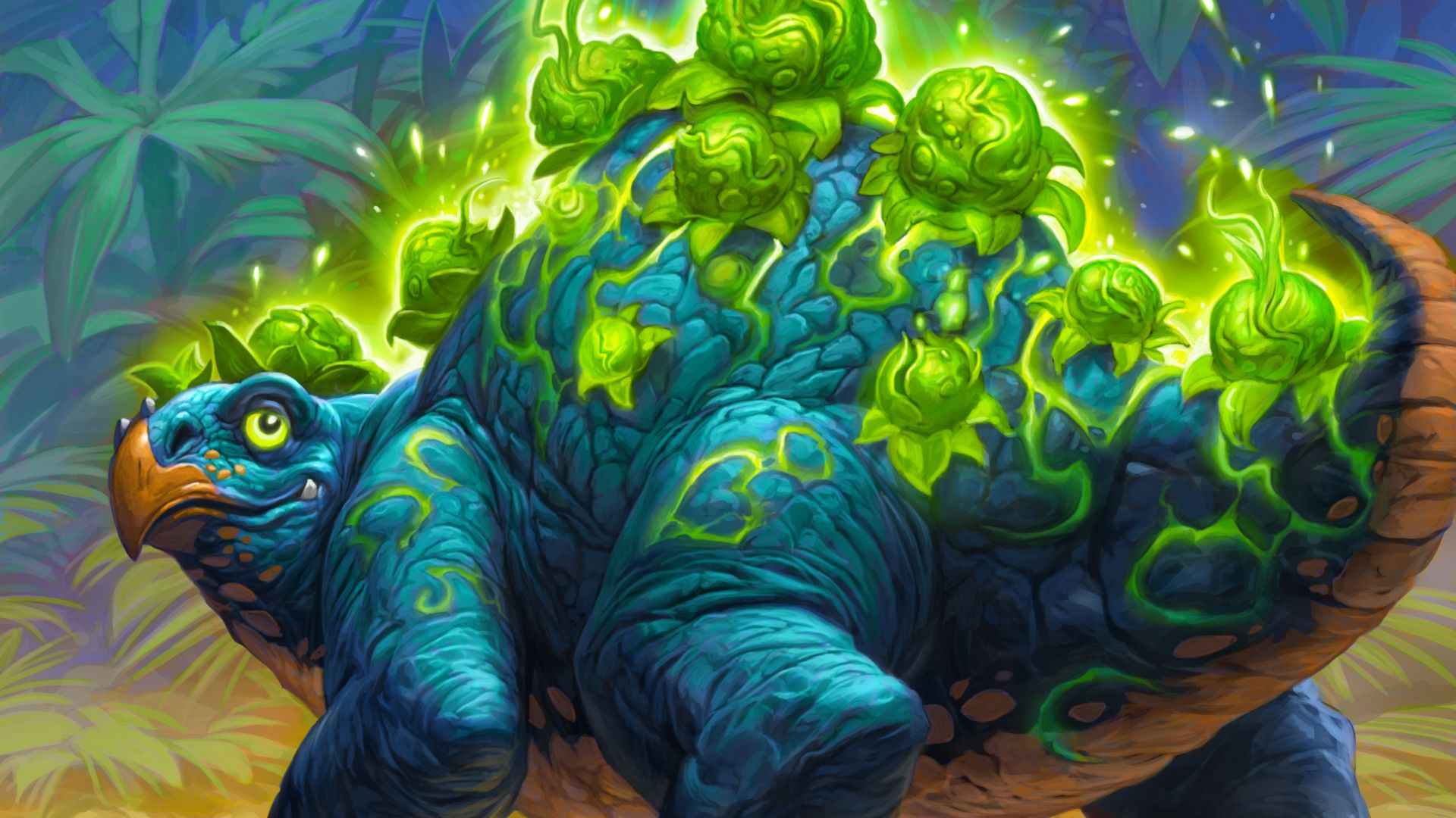 Wallpaper Green blue Dinosaur, Hearthstone: Heroes of Warcraft, game