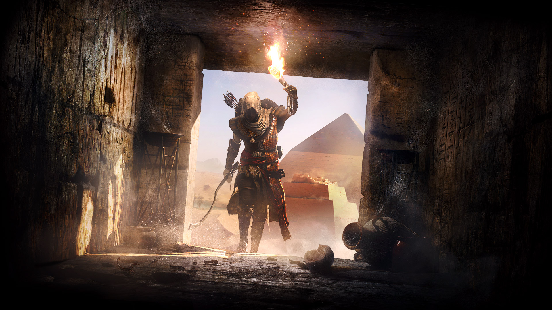 Wallpaper Secrets of the first pyramids, Assassin's Creed Origins, video game