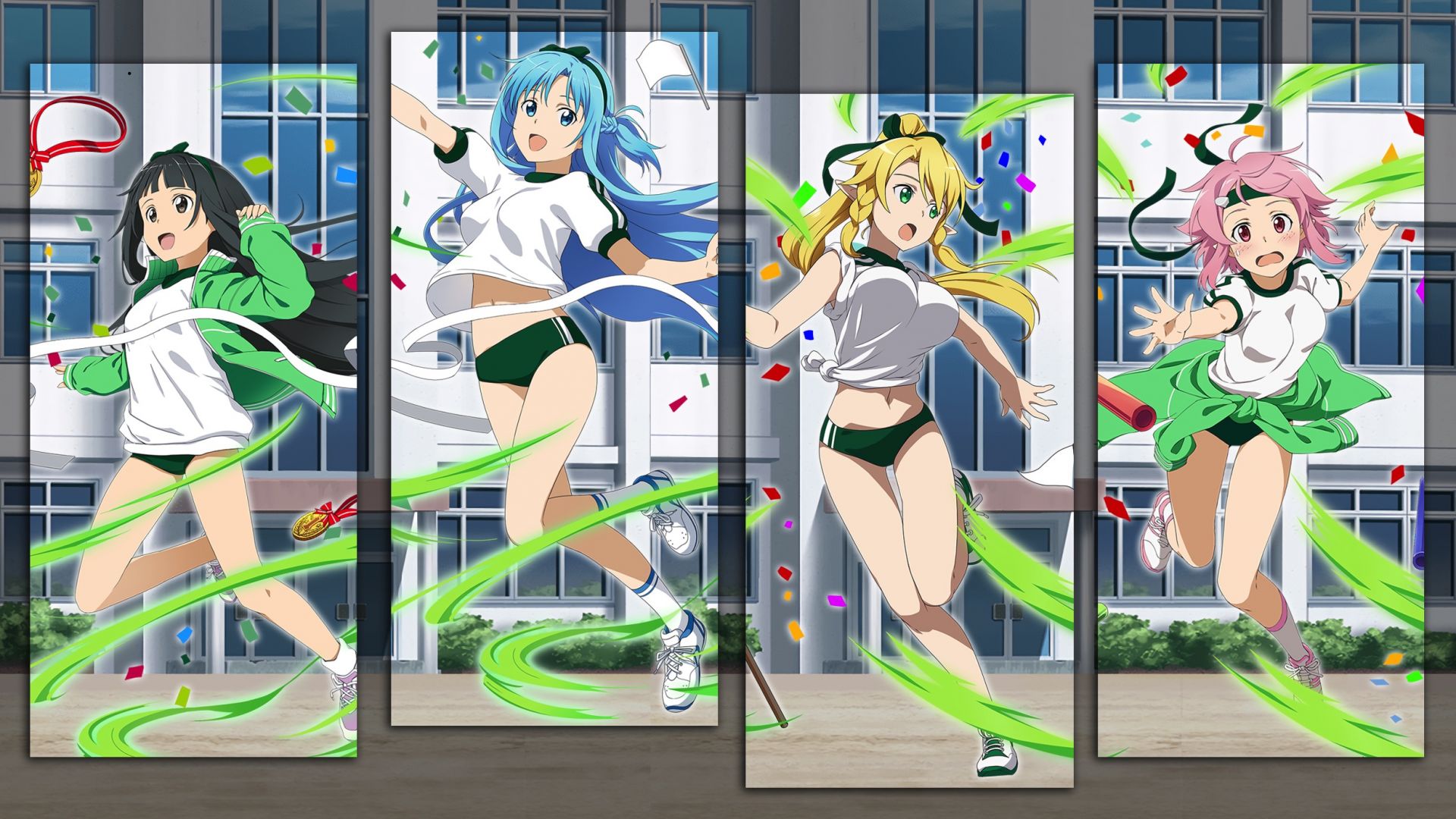 Wallpaper Sword art online, anime girls, collage