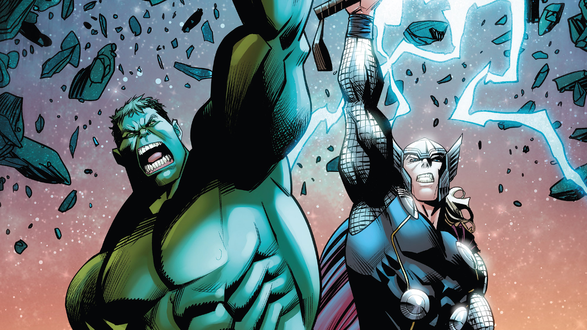 Wallpaper Hulk and thor, superhero, dc comics