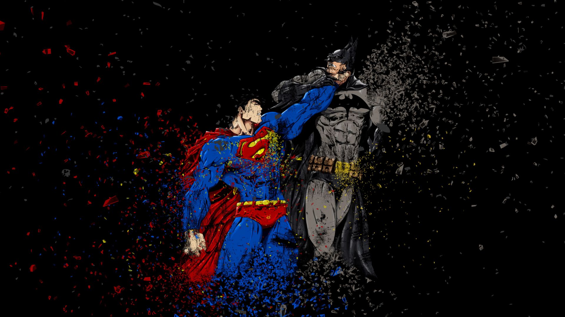 Wallpaper Batman vs superman, art, ruggon style