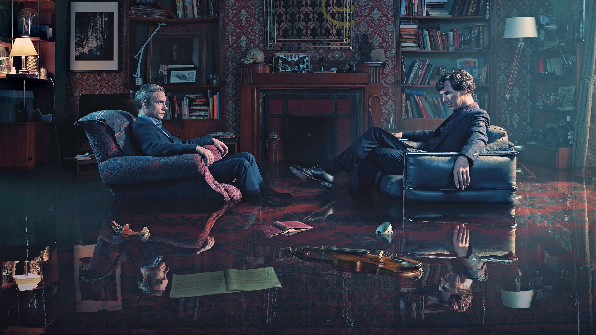 Wallpaper Benedict Cumberbatch, Martin Freeman, Sherlock, tv series