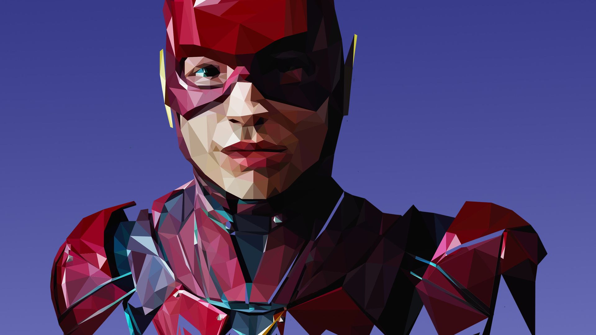 Wallpaper The flash, low poly, art