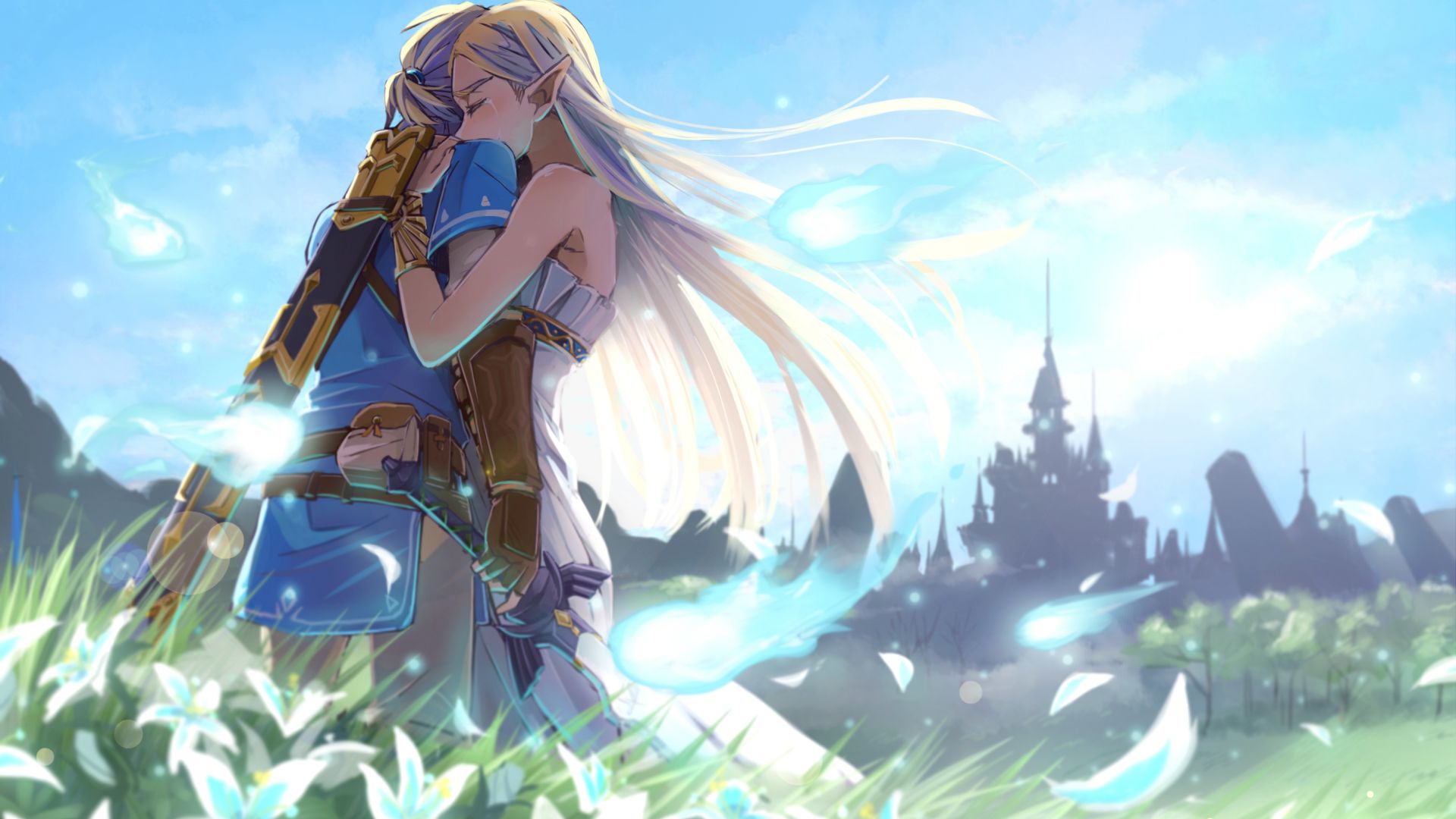 Wallpaper The legend of Zelda, Link, romance, love, artwork