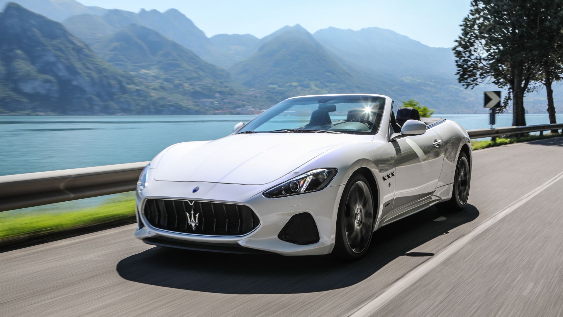 Wallpaper Maserati GranTurismo, onroad, white car