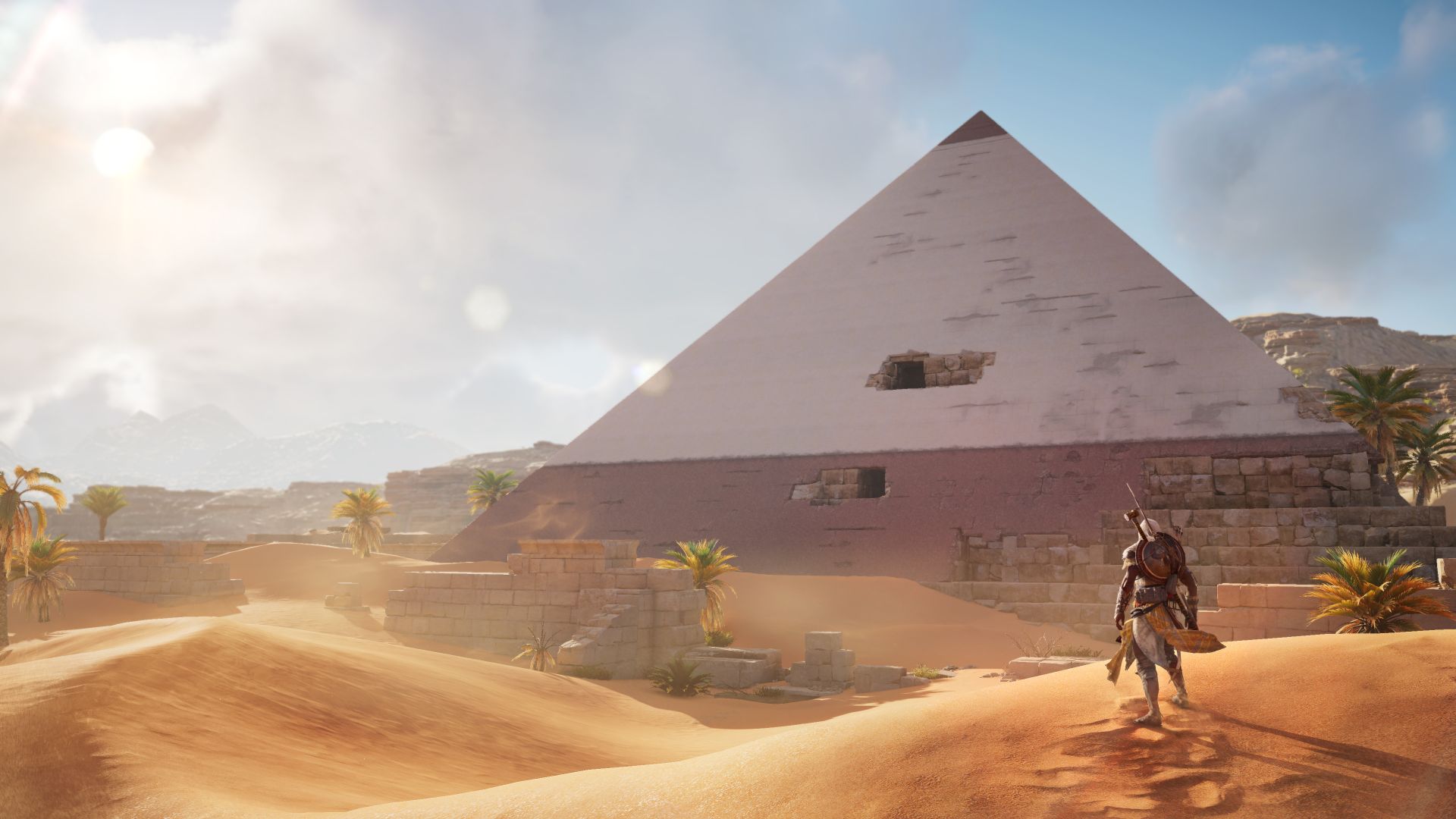 Wallpaper Assassin's Creed: Origins, desert, pyramids, video game