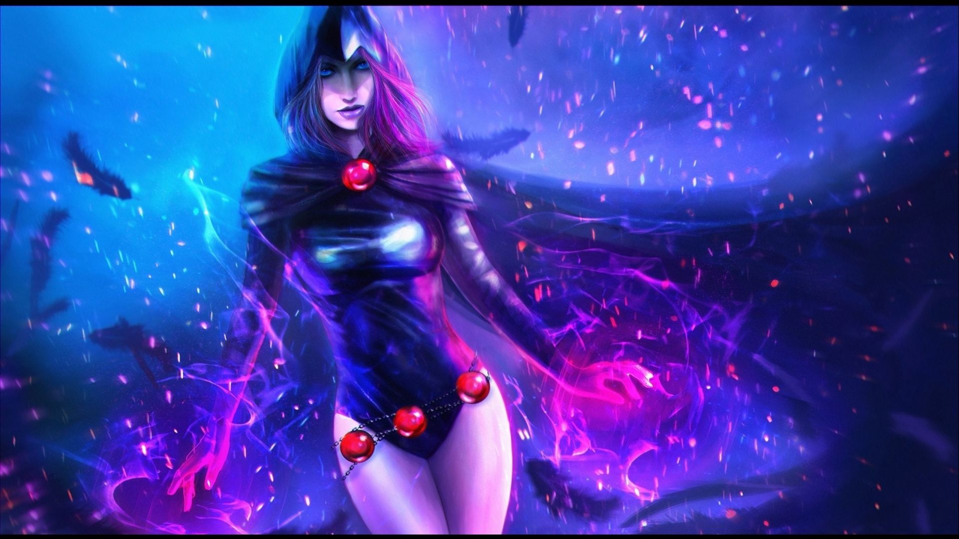 Wallpaper Raven, Teen Titans, villain, purple, art