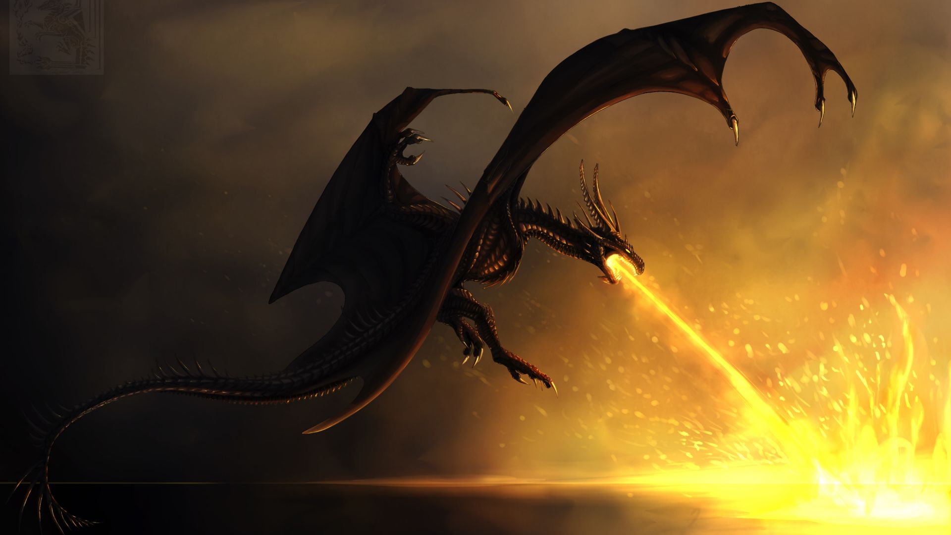 Black Dragon With Fire Mouth On Buildings HD Dragon Wallpapers  HD  Wallpapers  ID 90071