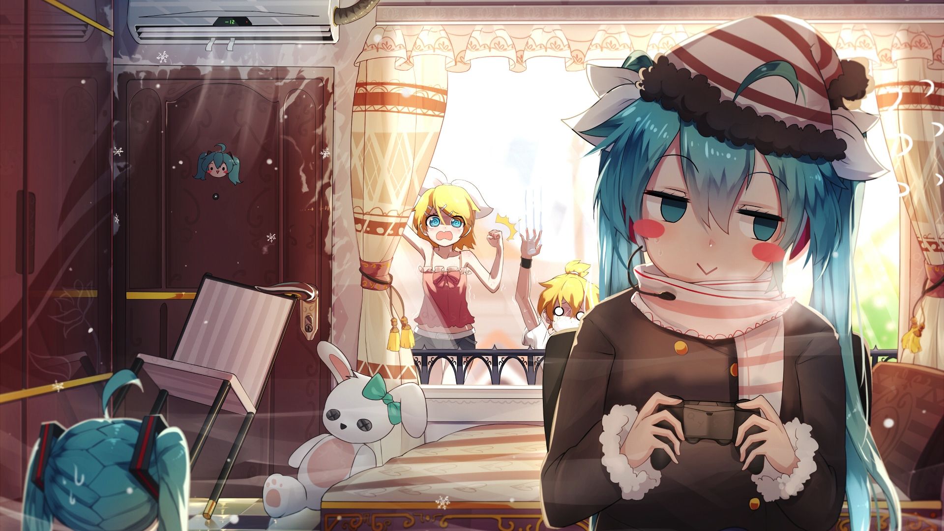 Desktop Wallpaper Cute, Hatsune Miku, Playing, Game, Hd Image, Picture,  Background, E69779