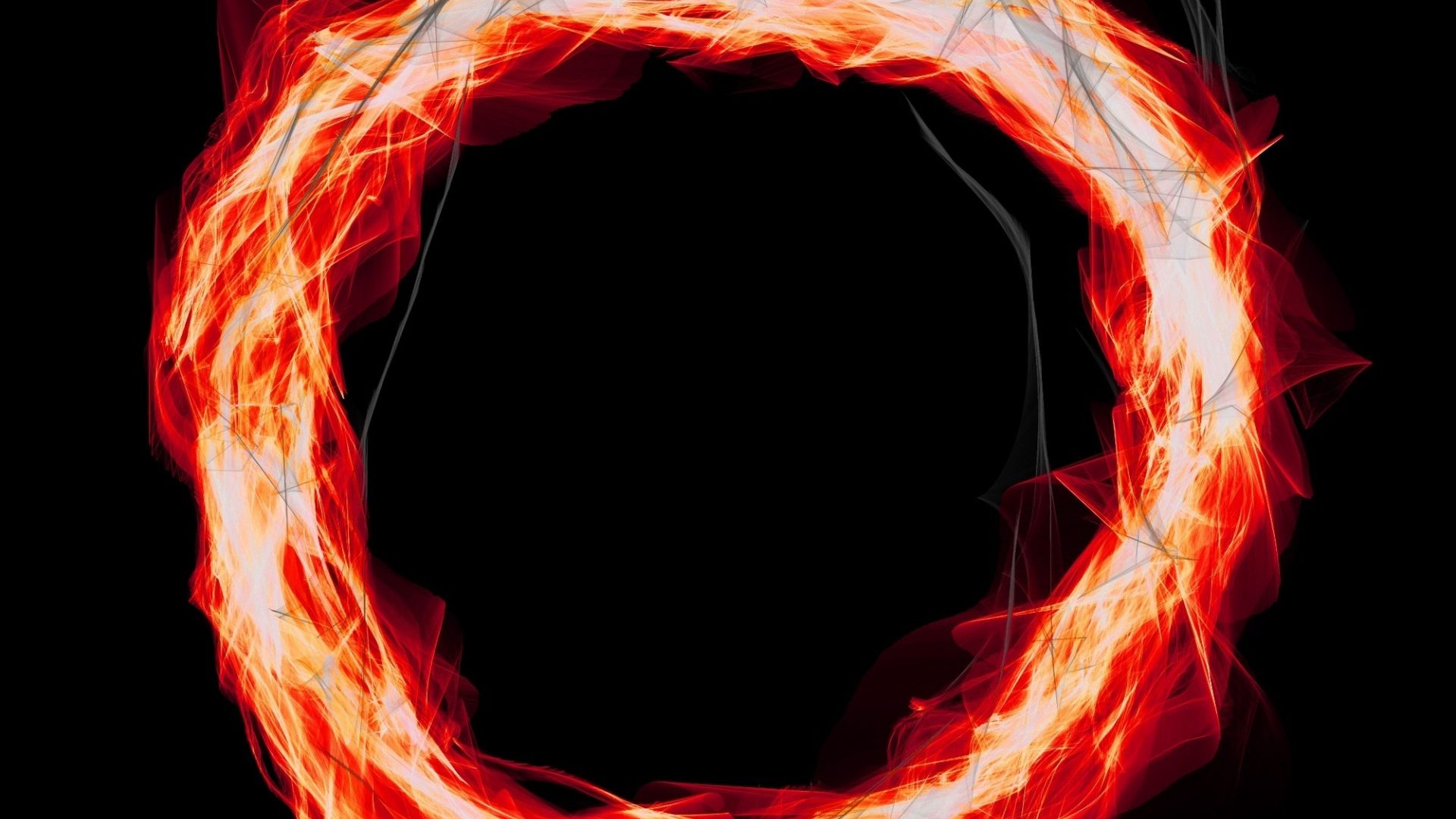 Wallpaper Fire ring, smoke, flame, abstract