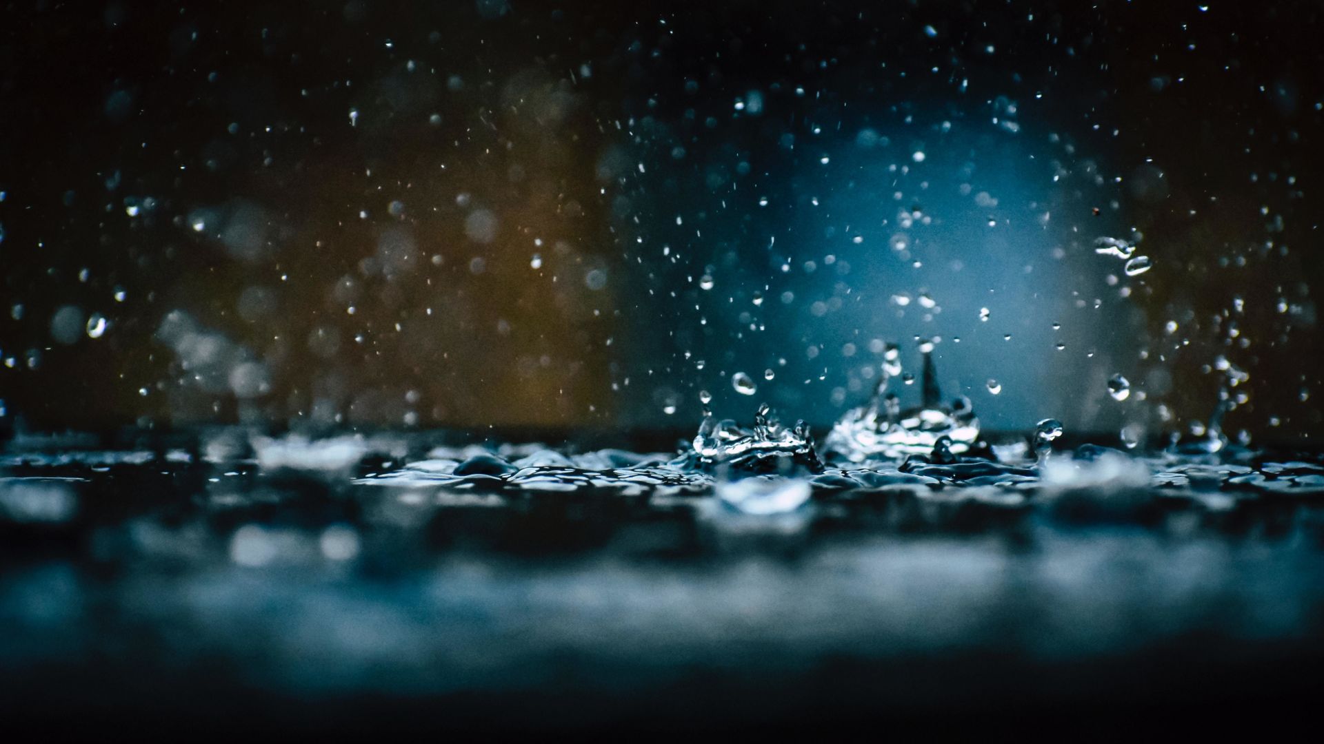 Wallpaper Water droplets, surface, rain, close up