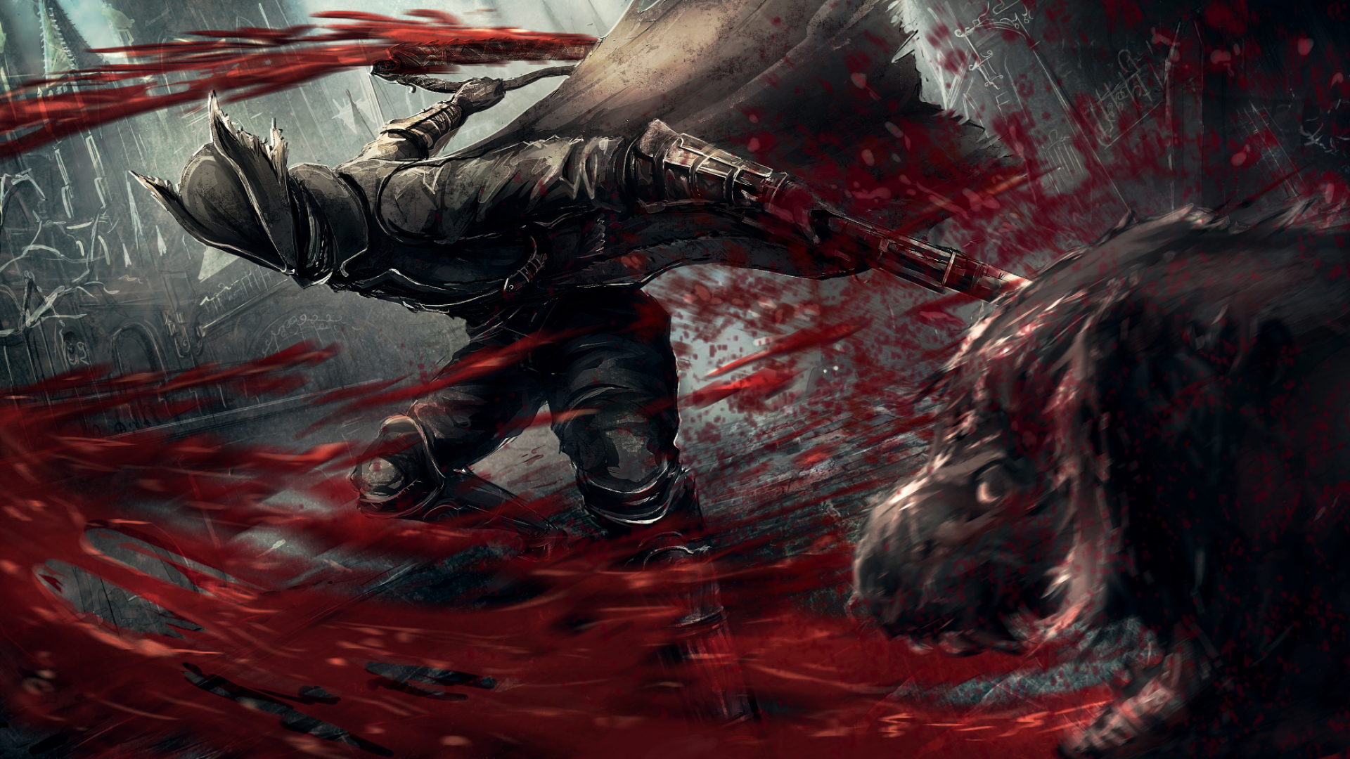 Wallpaper Bloodborne, warrior, video game, 2015, dark
