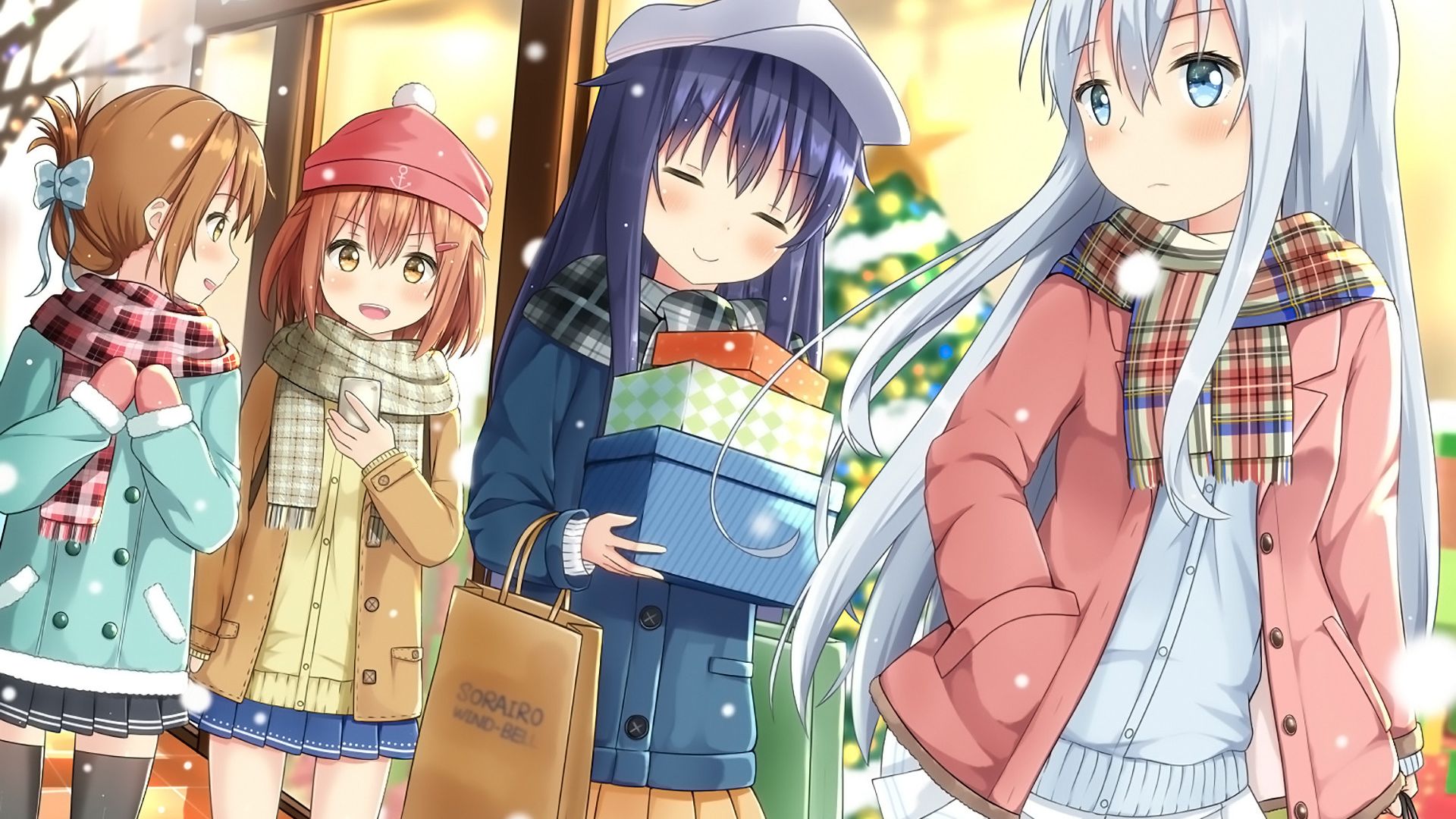 Wallpaper Kantai collection, anime girls, shopping
