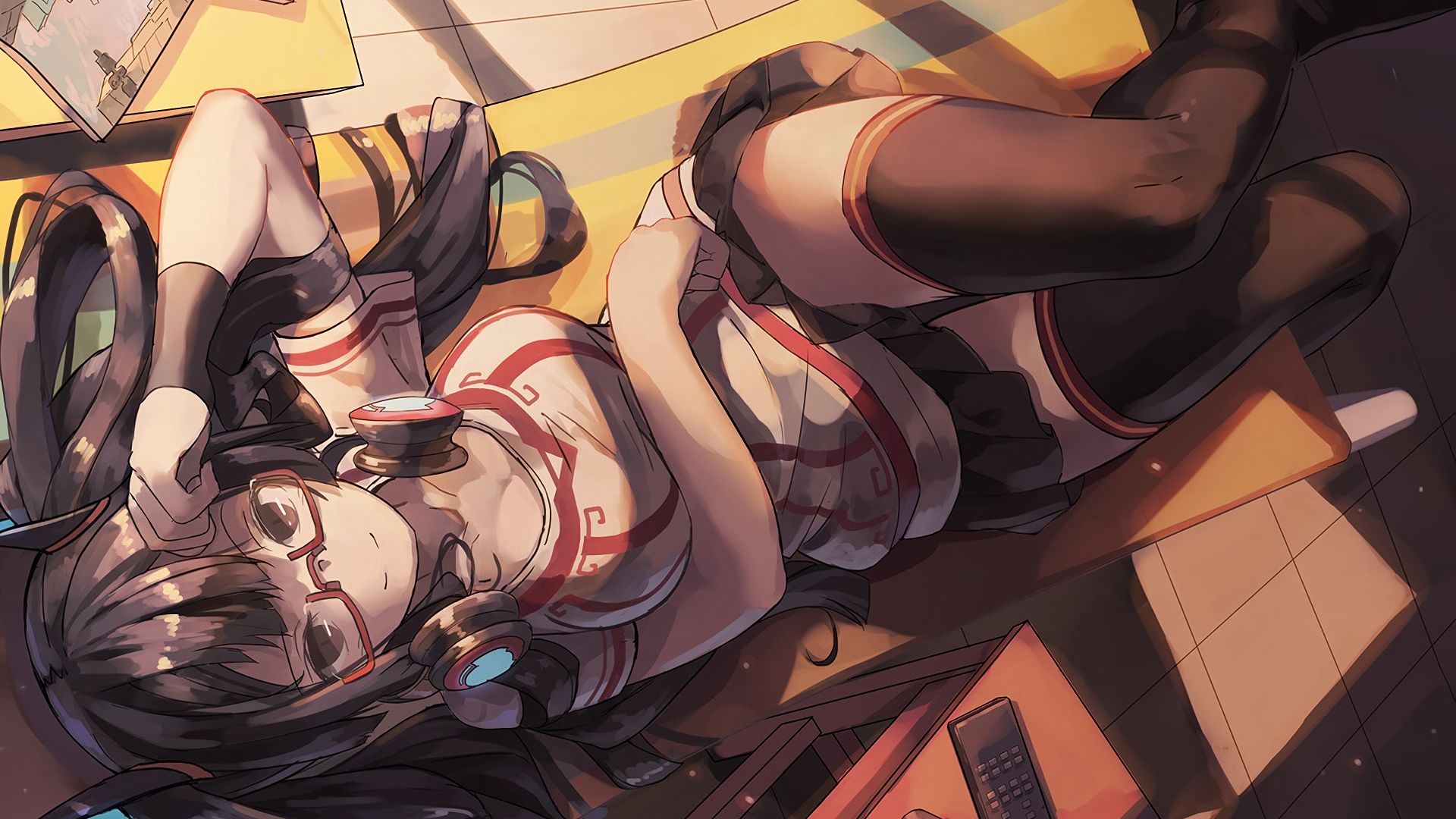 Wallpaper Anime, Anime girl, lying