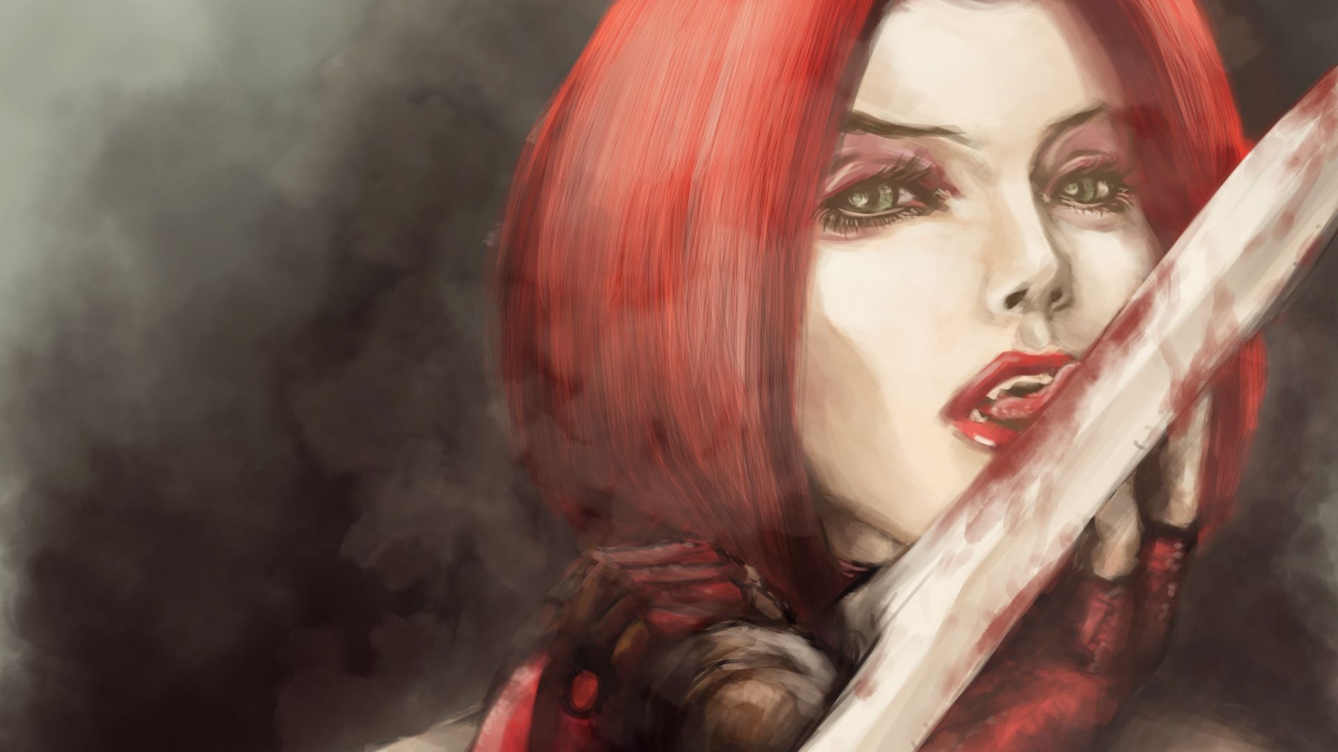 Wallpaper Fantasy, vampire girl, artwork