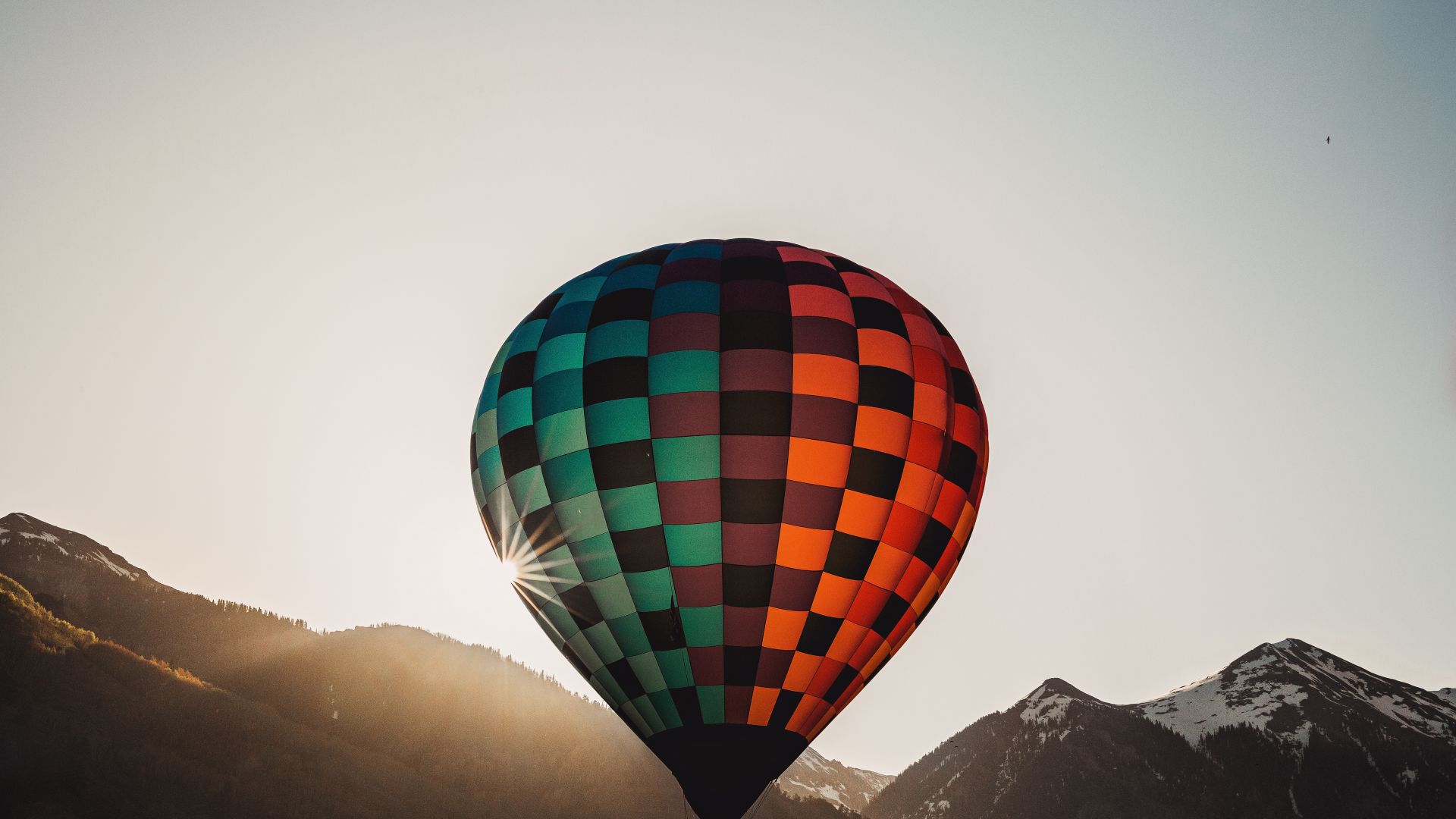 Wallpaper Hot air balloon, flight, mountains