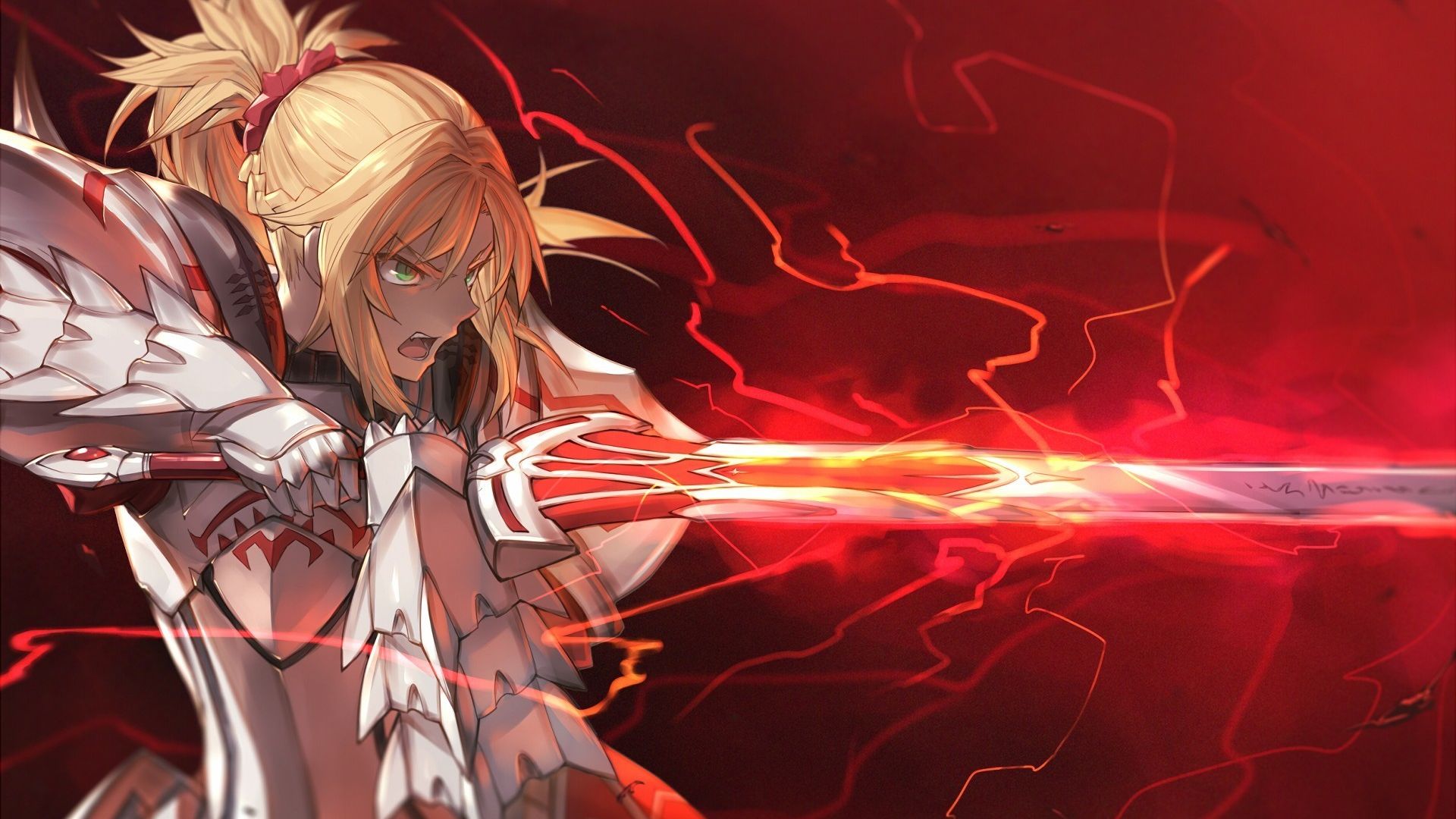 Wallpaper Saber of red, fate/apocrypha, angry anime girl