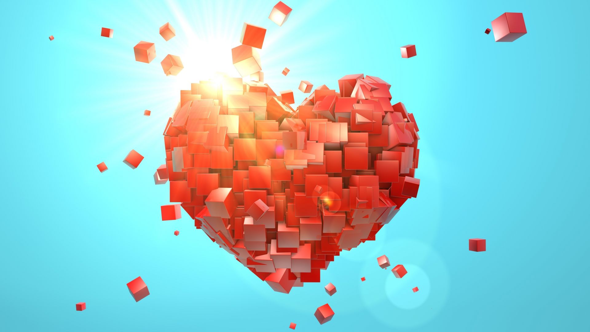 Desktop Wallpaper Heart Explosions, Love, Red Cubes, Abstract, Valentine  Day, 4k, Hd Image, Picture, Background, Edc8b0