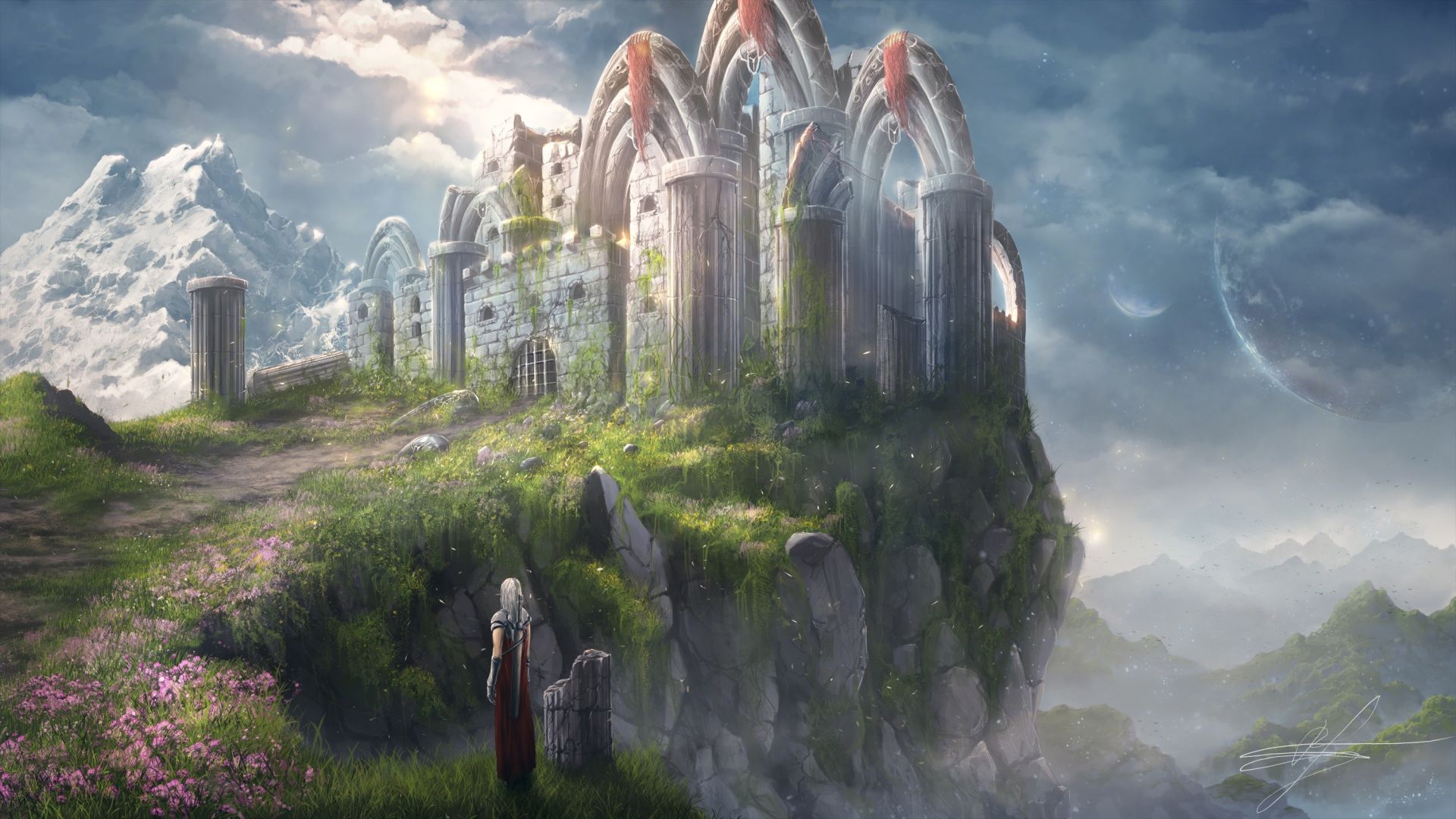 Desktop Wallpaper Fantasy Artwork Of Castle, Hd Image, Picture, Background,  Edxn6y