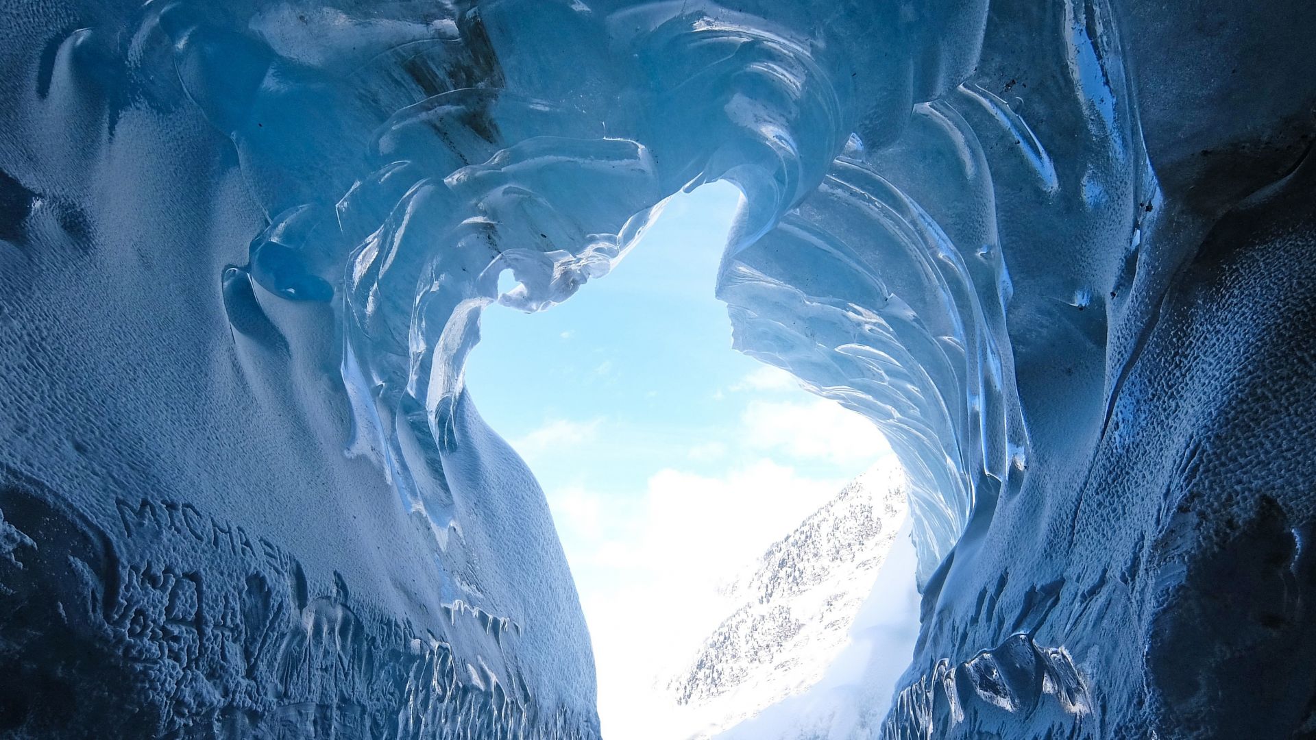 Wallpaper Ice cave, glacier, nature, 4k