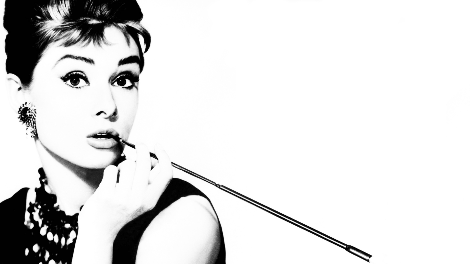 Wallpaper Audrey Hepburn, monochrome