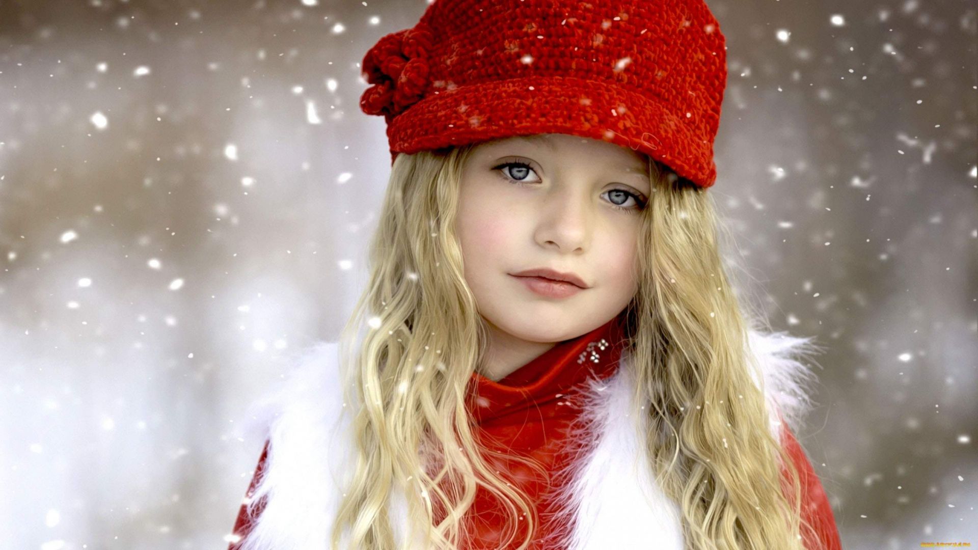 Wallpaper Snow cap, Kid, cute, winter