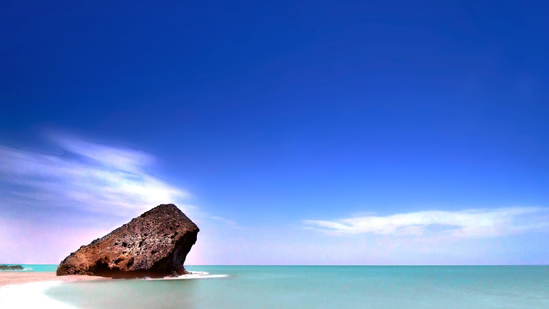 Wallpaper Rock, beach, sea, blue sky