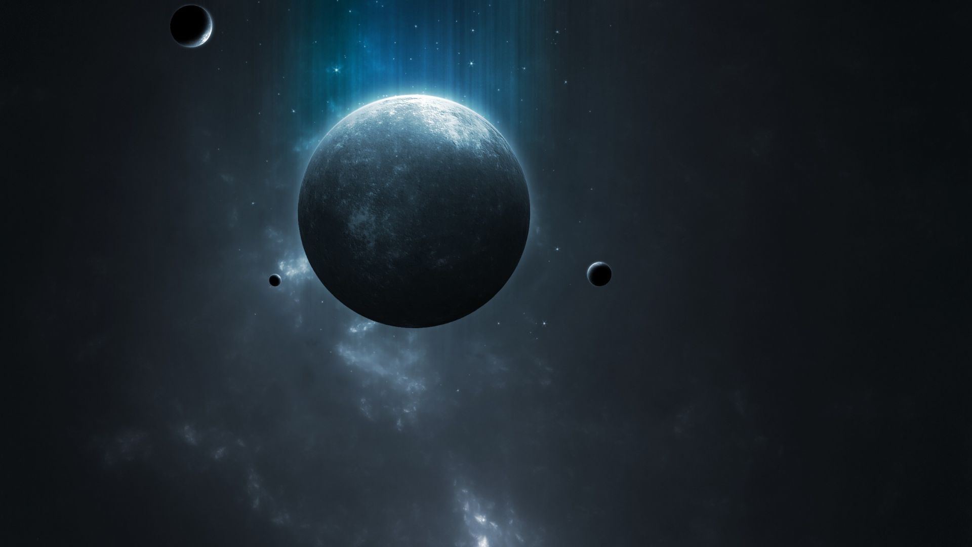 Wallpaper Space planet and moons