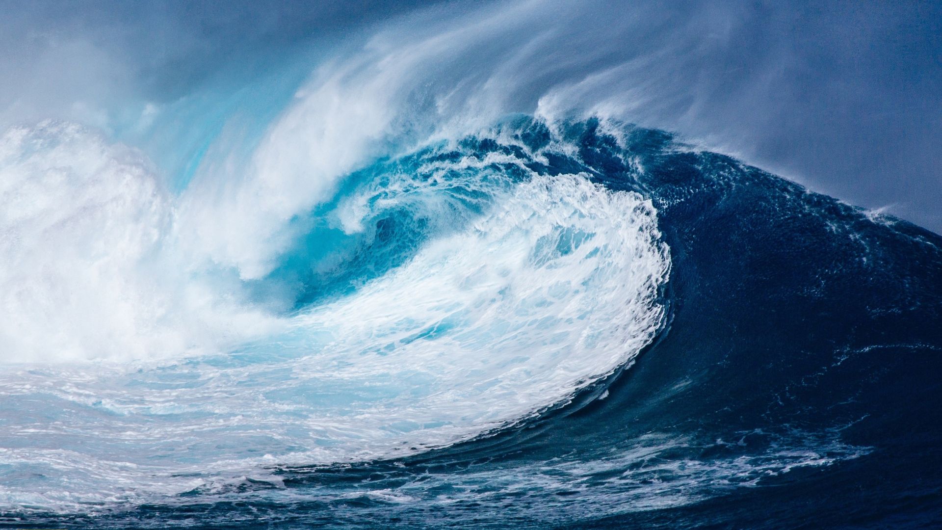 Wallpaper Big Sea waves, blue sea
