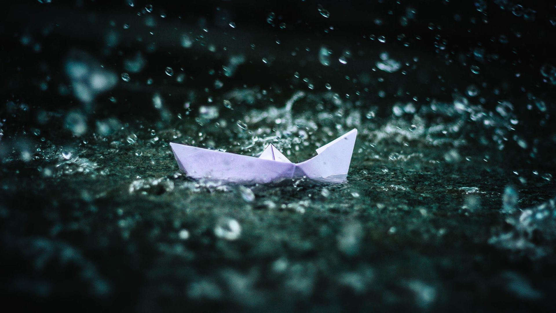 Desktop Wallpaper Paper Boat, Play, Rain, Water Splashes, Hd Image,  Picture, Background, F0880e