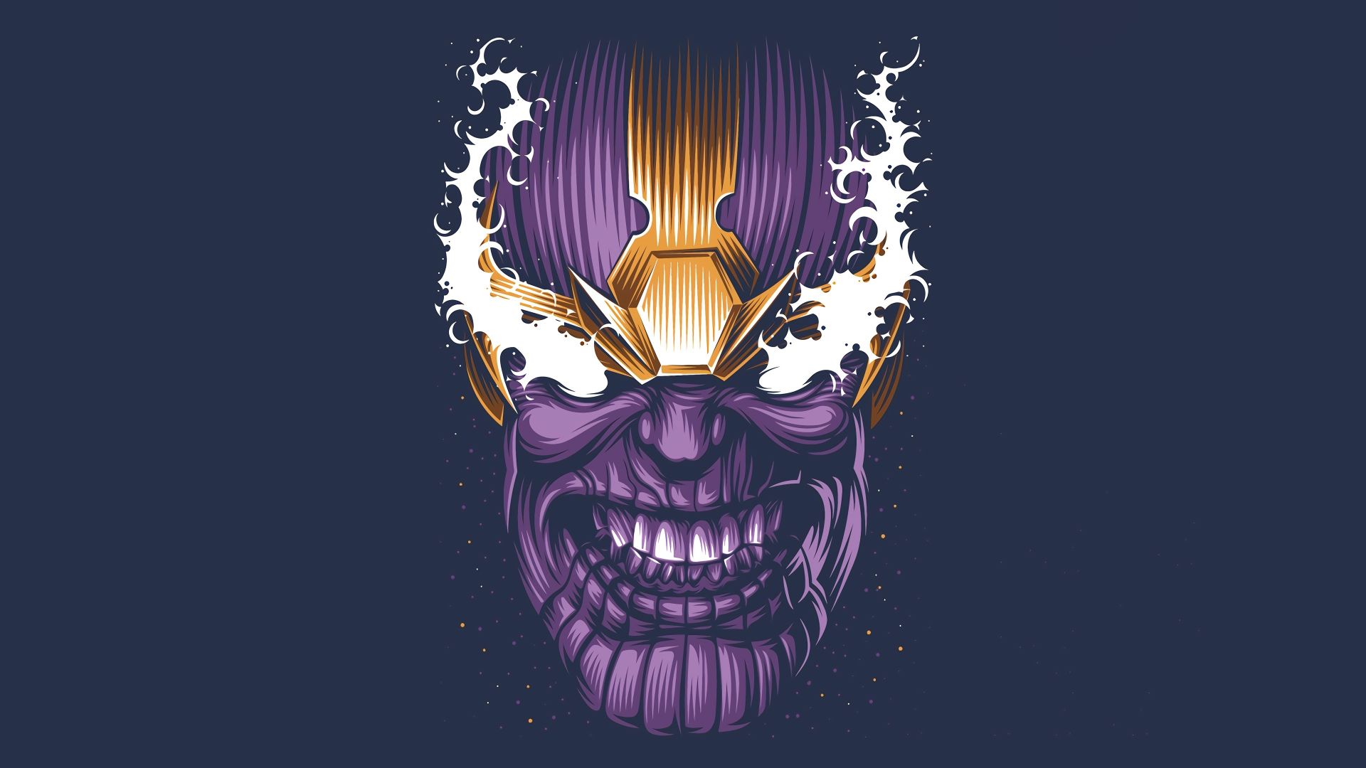 Wallpaper Thanos, angry face, villain, art