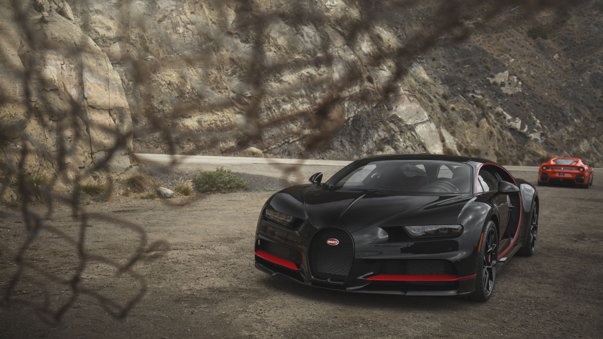 Wallpaper Black bugatti chiron, luxury car