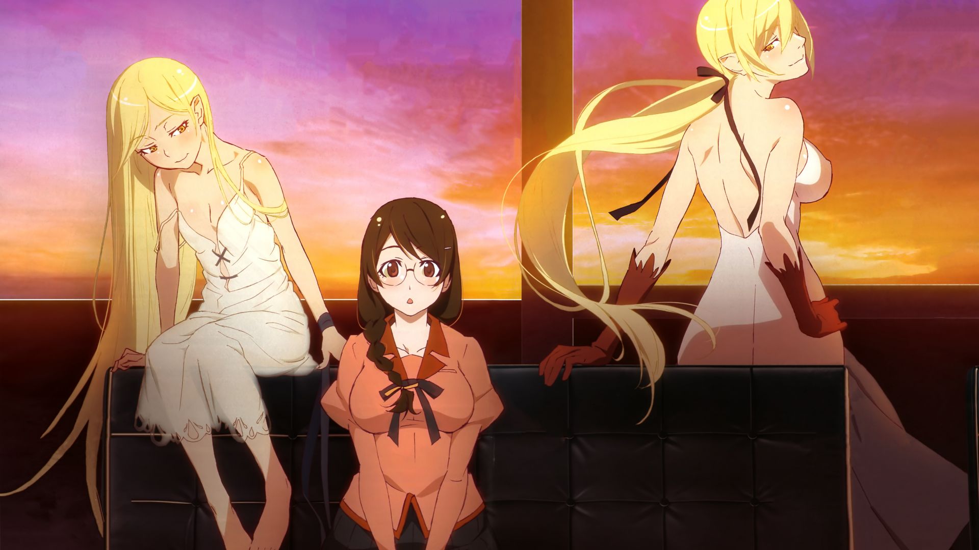 Wallpaper Anime girls, blonde anime, monogatari