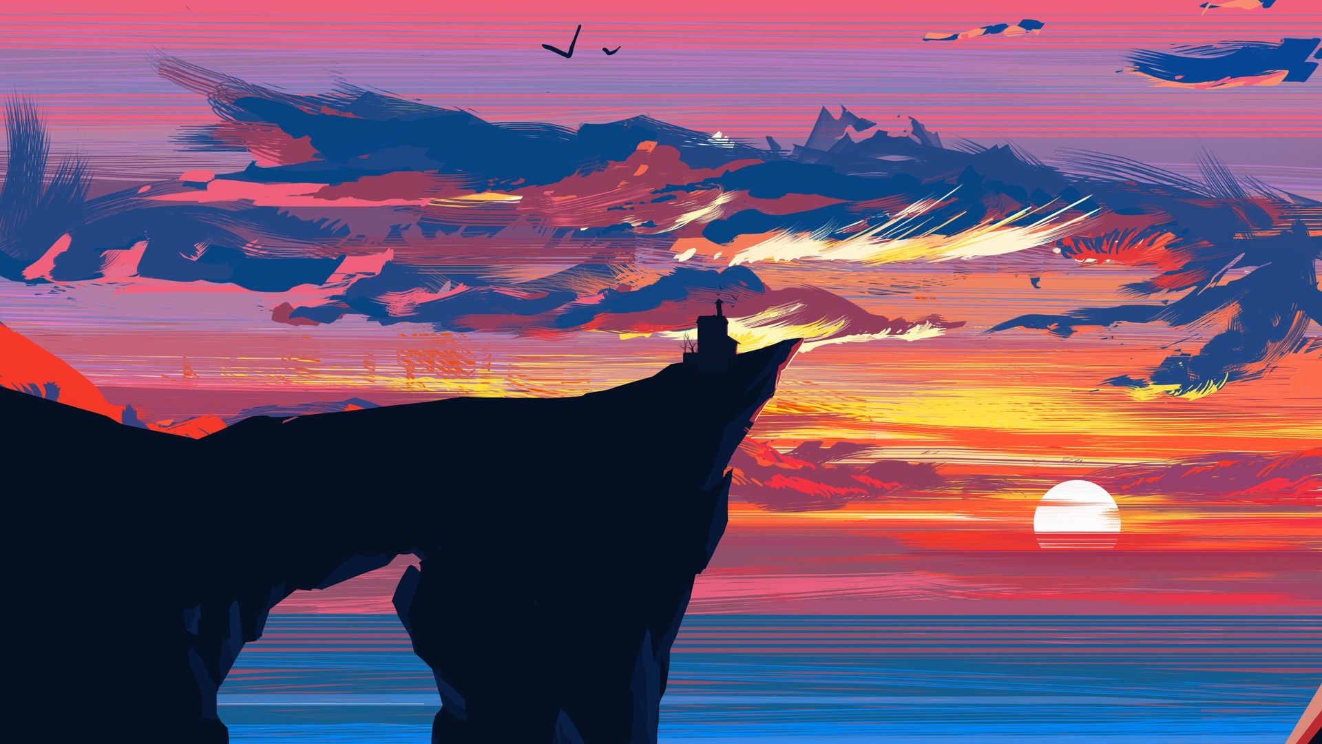 Wallpaper Sunset illustration