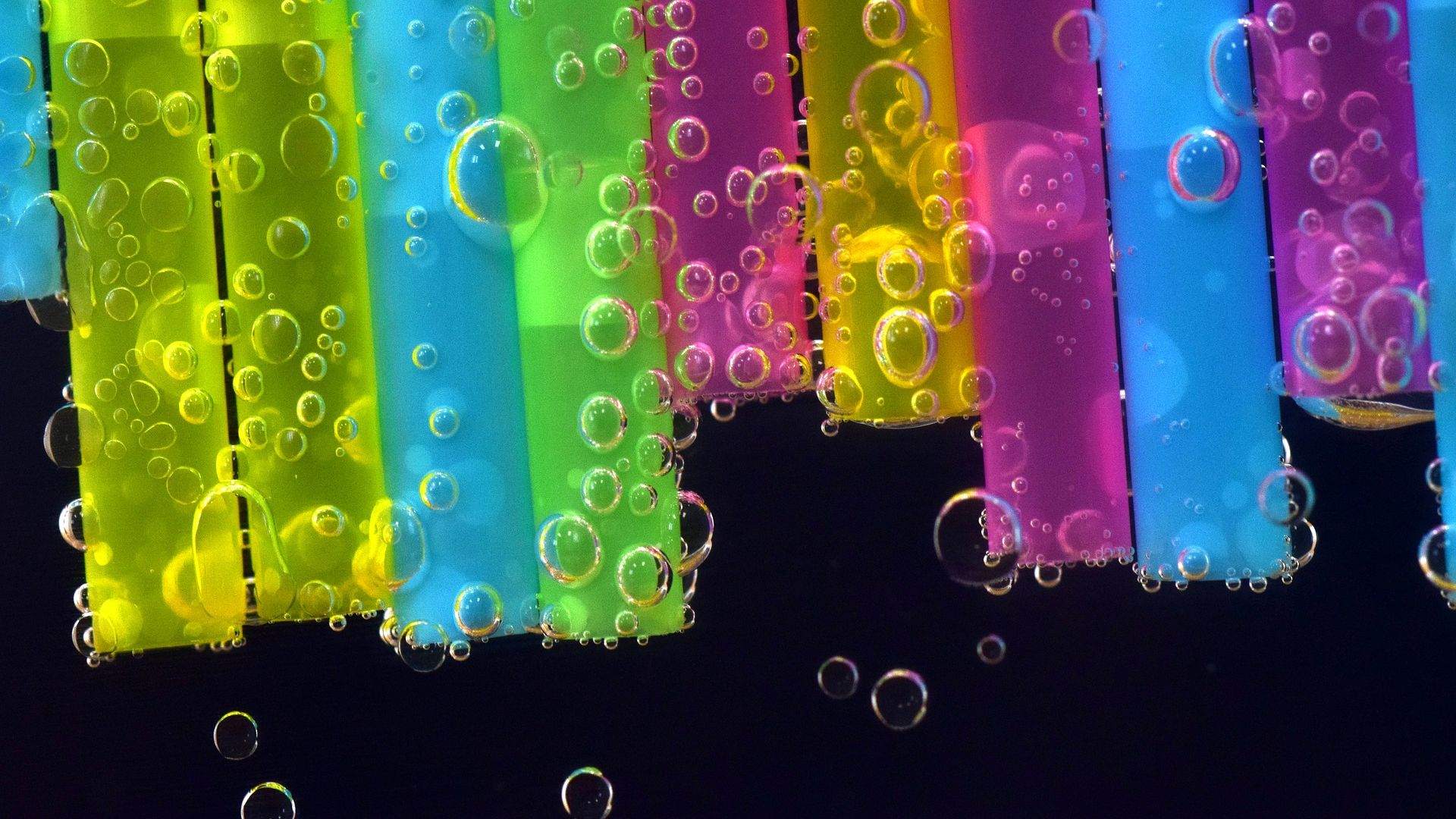 Wallpaper Straws, colorful, underwater, bubbles